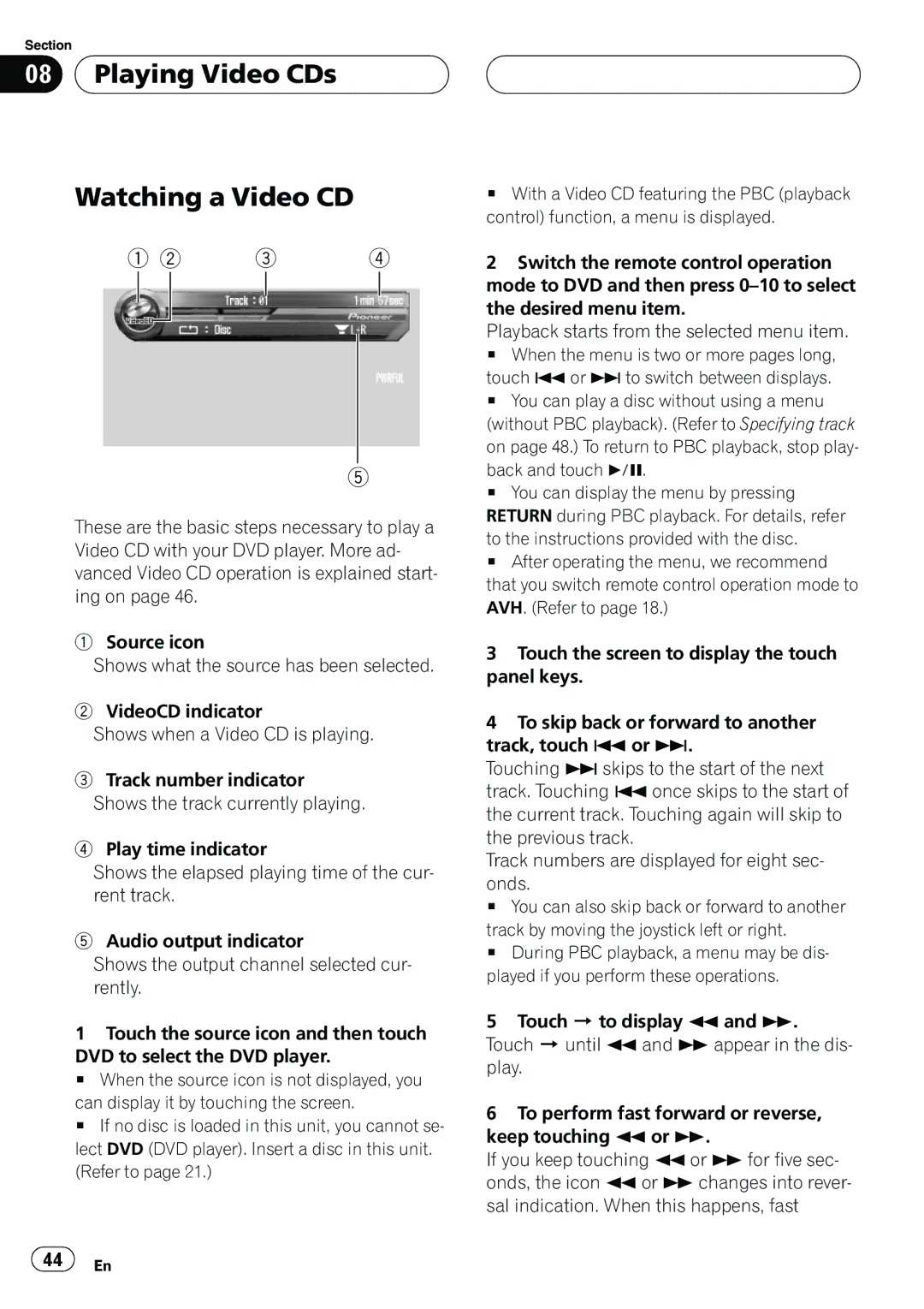 Pioneer AVH-P7500DVD operation manual 