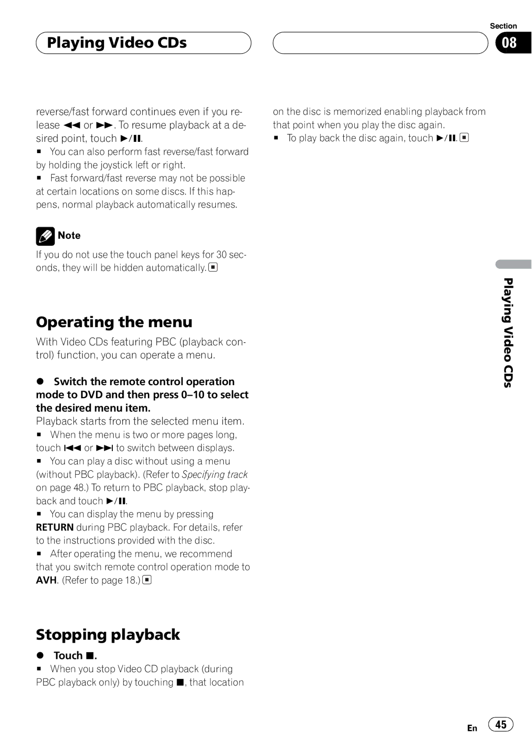 Pioneer AVH-P7500DVD operation manual 