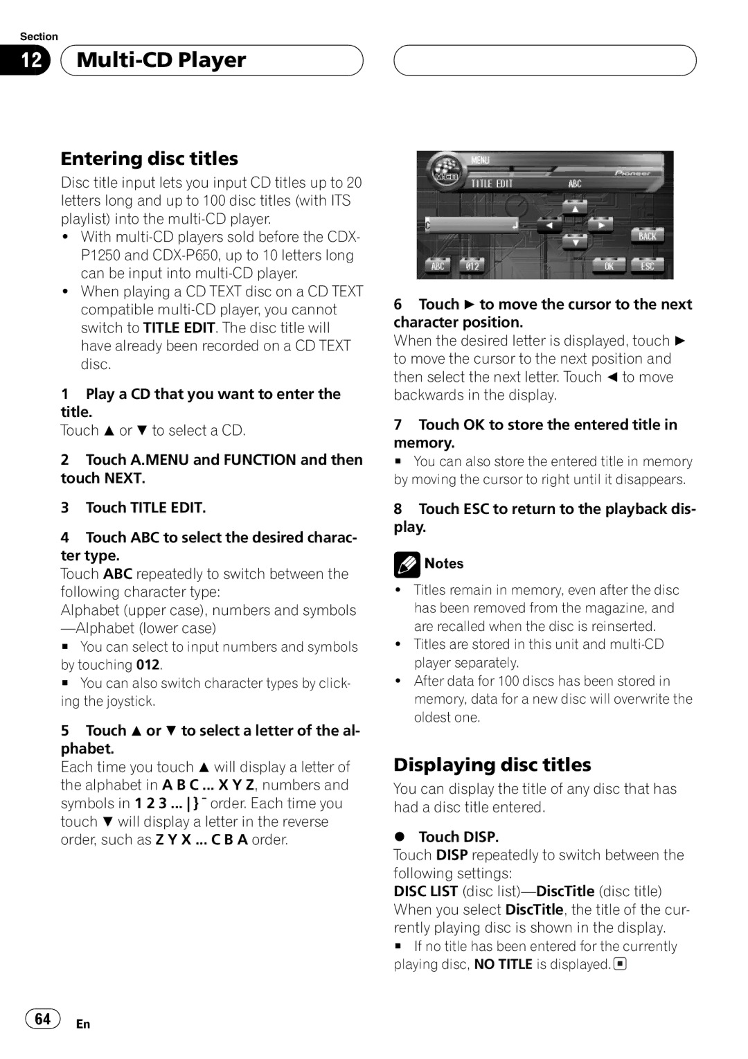 Pioneer AVH-P7500DVD operation manual 