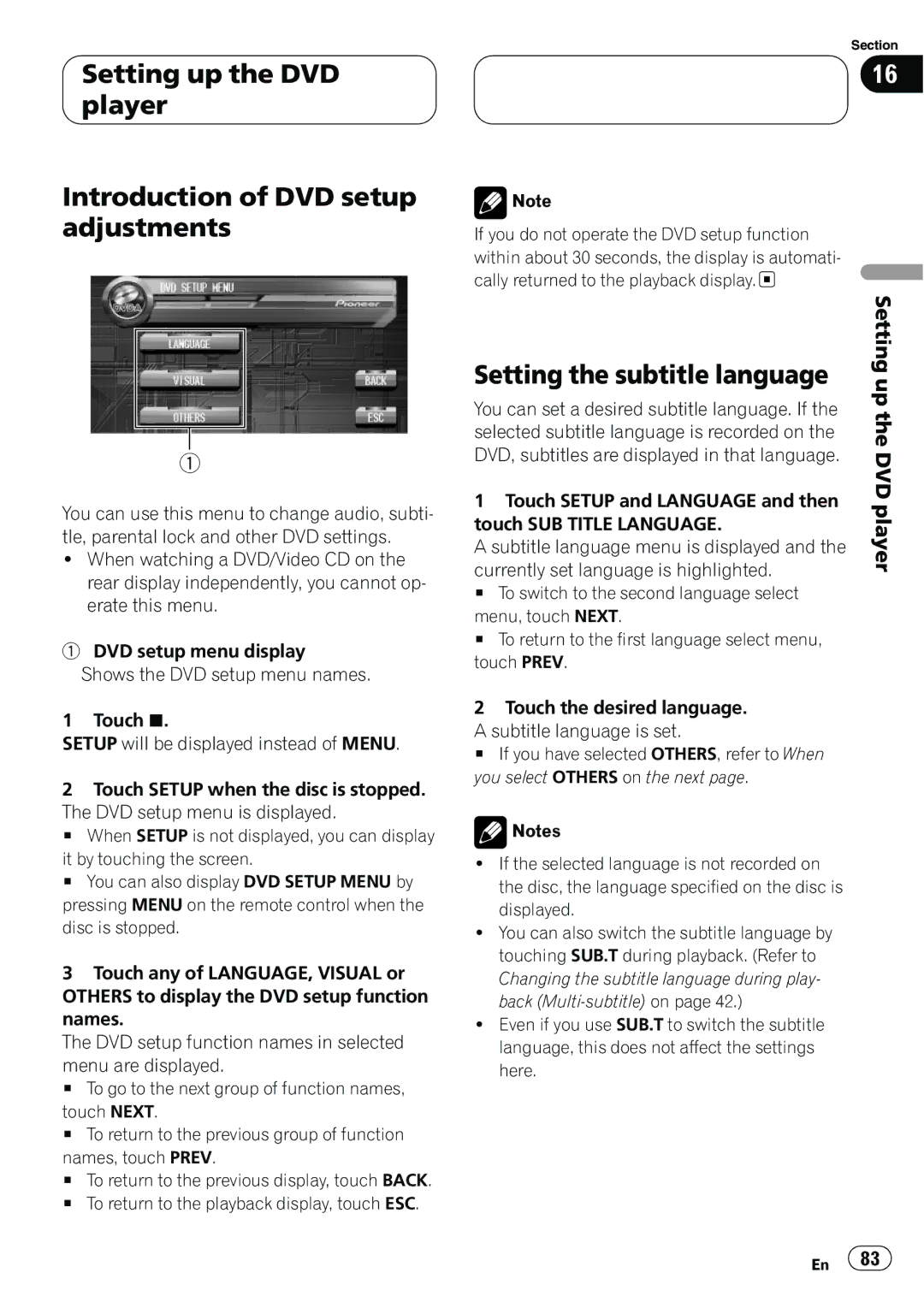 Pioneer AVH-P7500DVD operation manual 