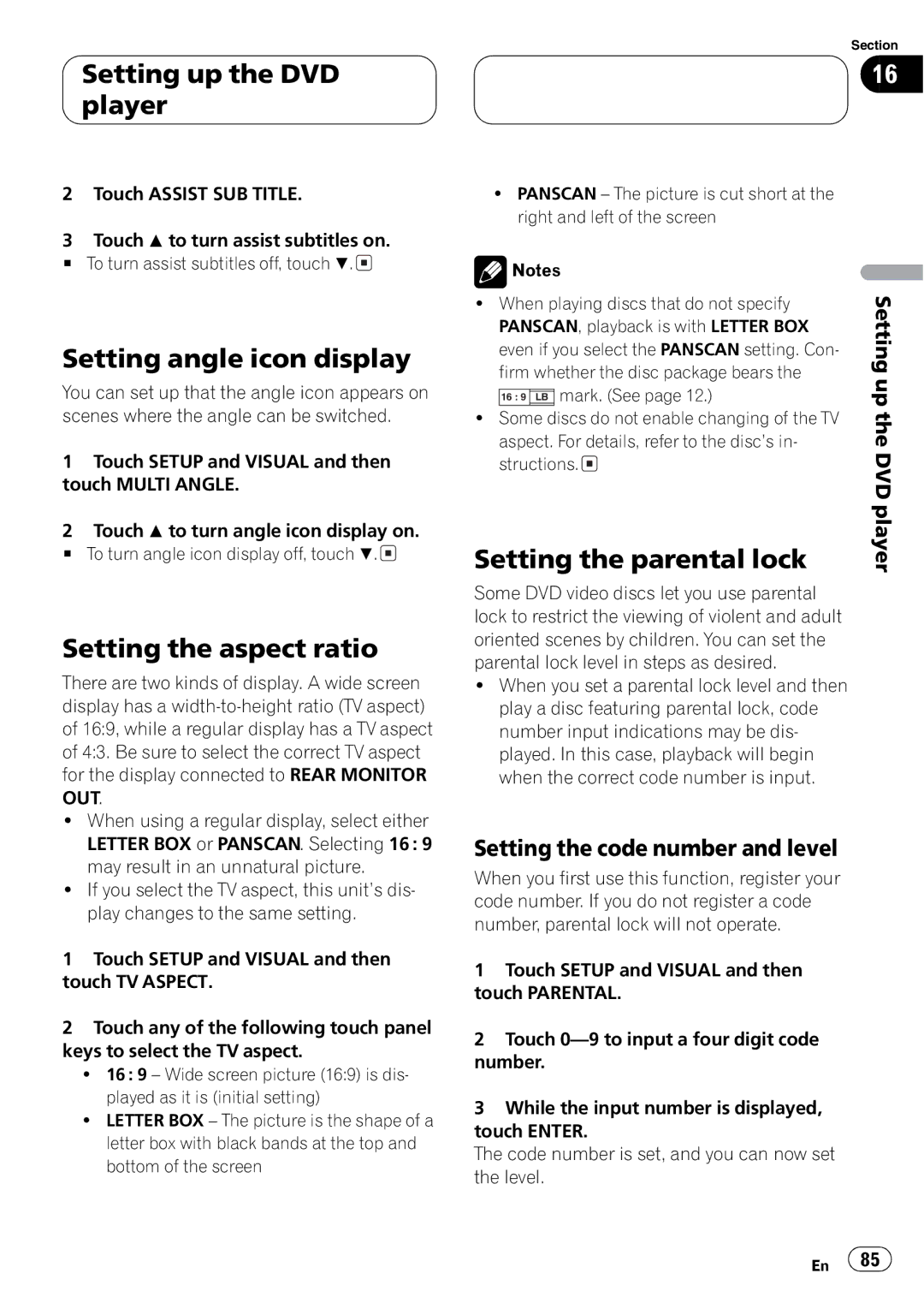 Pioneer AVH-P7500DVD operation manual 