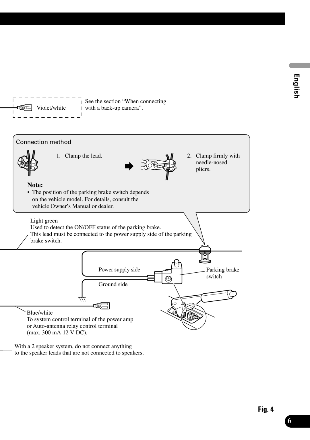 Pioneer AVH-P7550DVD installation manual Português B Français Italiano Nederlands 