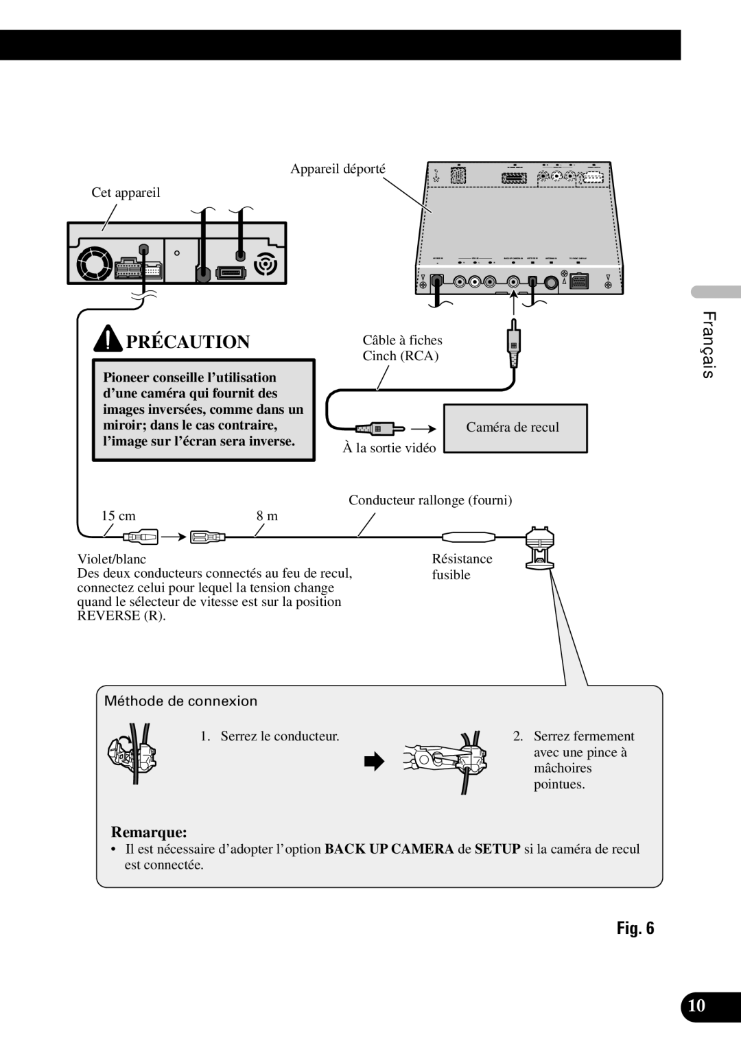 Pioneer AVH-P7600DVD installation manual Précaution 