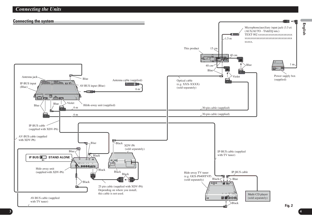 Pioneer AVH-P7850DVD installation manual Connecting the system, English Español Deutsch, Français Italiano 