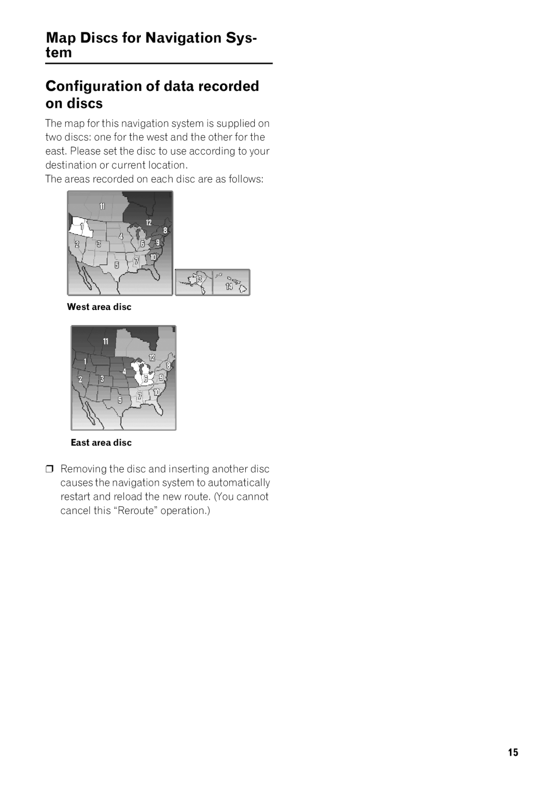 Pioneer AVIC-9DVD, AVIC-80DVD operation manual Areas recorded on each disc are as follows 