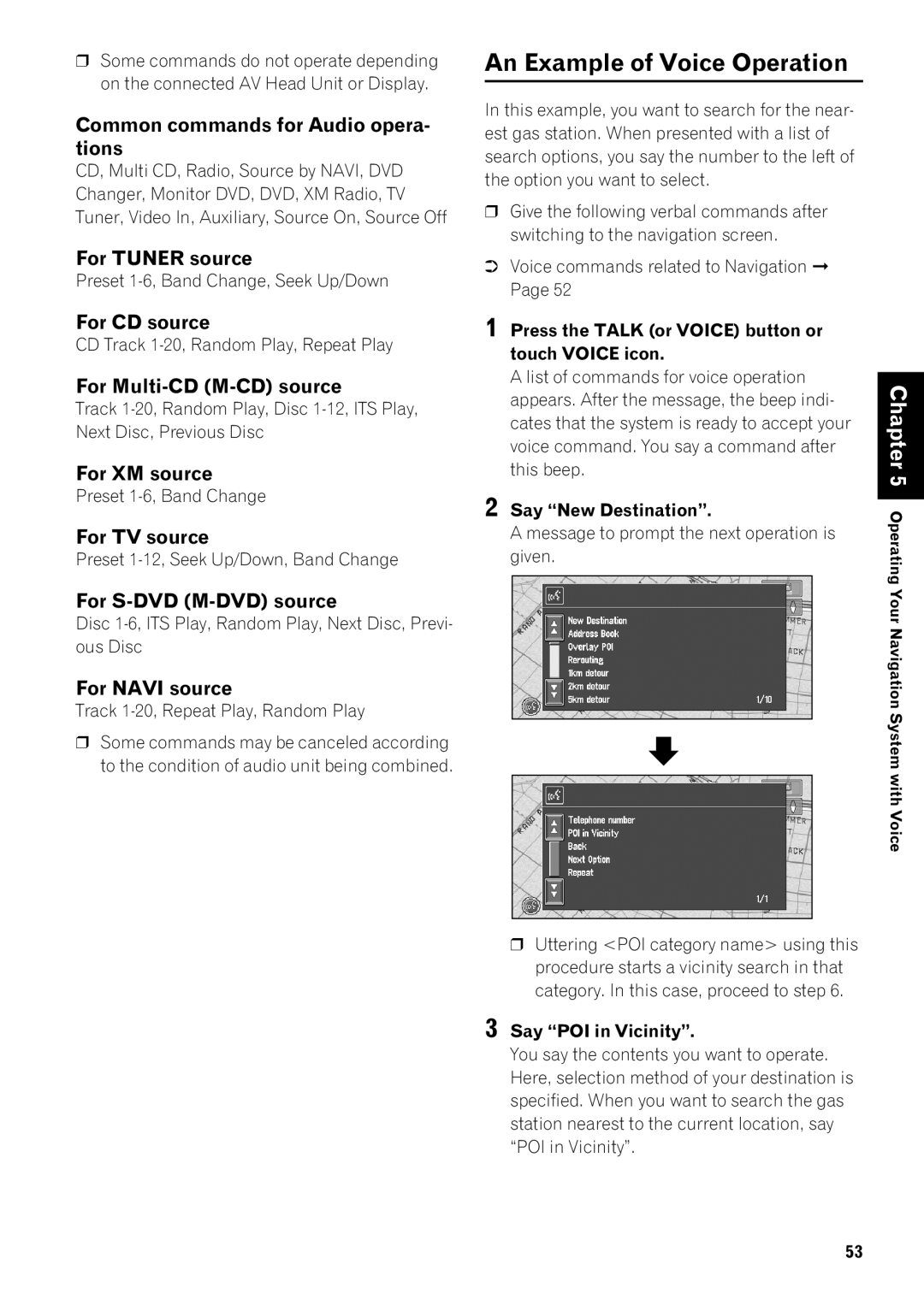 Pioneer AVIC-9DVD, AVIC-80DVD operation manual An Example of Voice Operation 