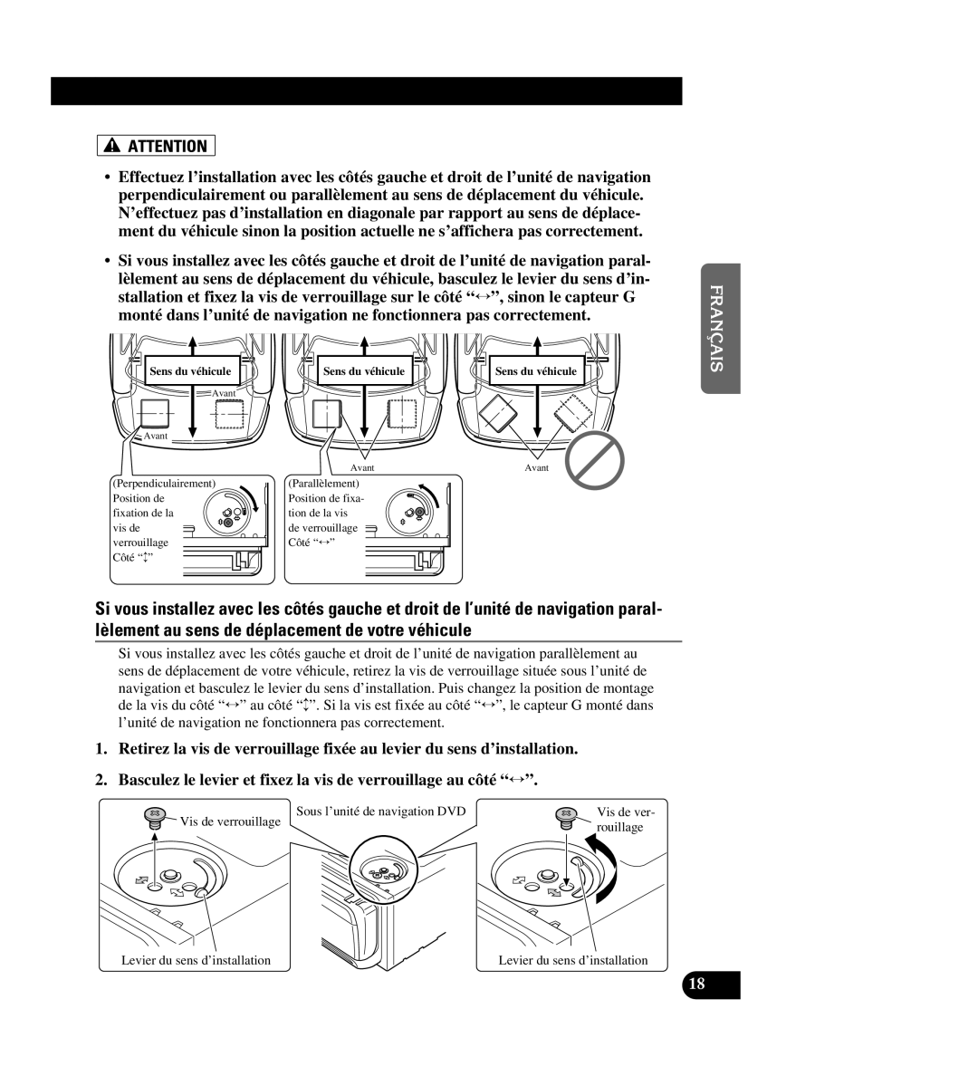 Pioneer AVIC-88DVD installation manual English Français, Deutsch, Sous l’unité de navigation DVD 