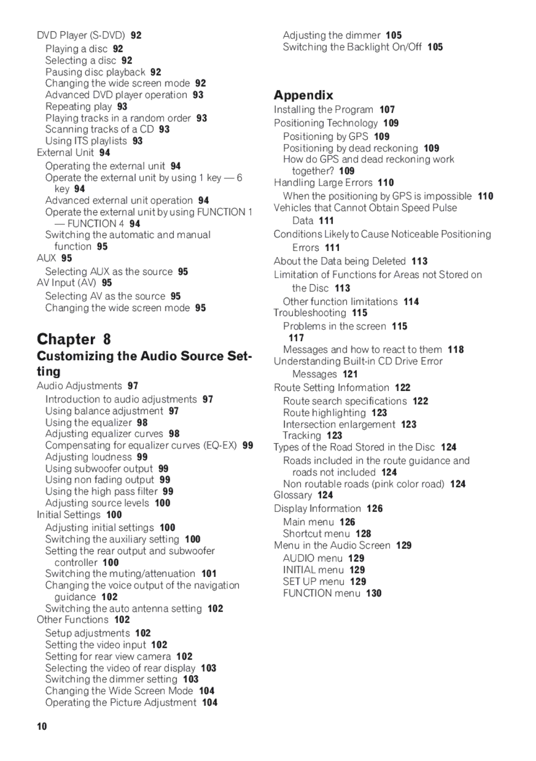 Pioneer AVIC-D1 operation manual Function 4, 117 