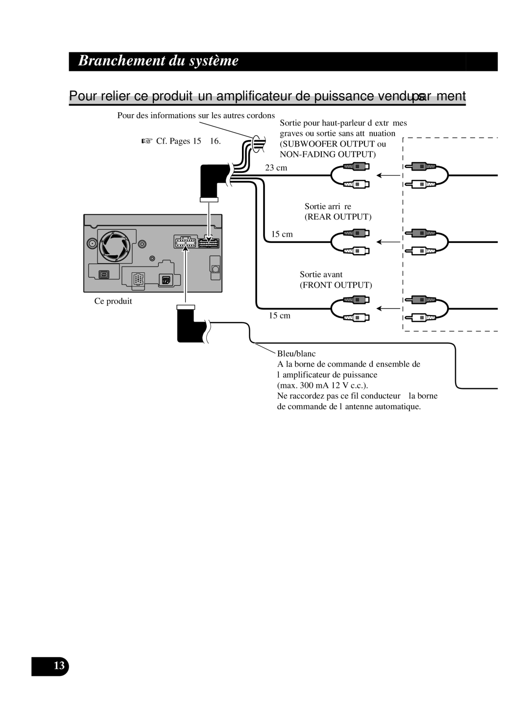 Pioneer AVIC-D2 installation manual NON-FADING Output 