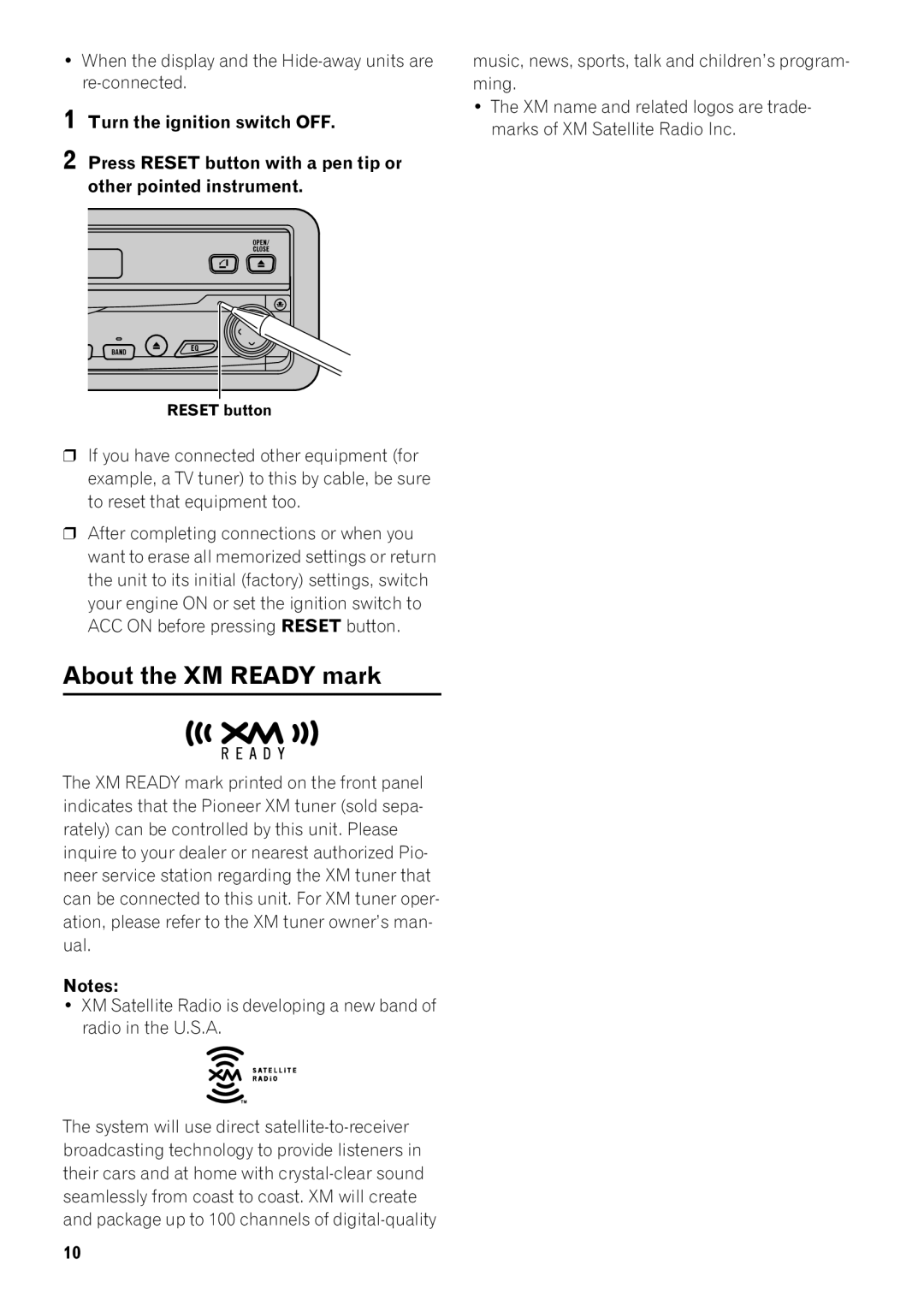 Pioneer AVIC-N1 manual About the XM Ready mark 