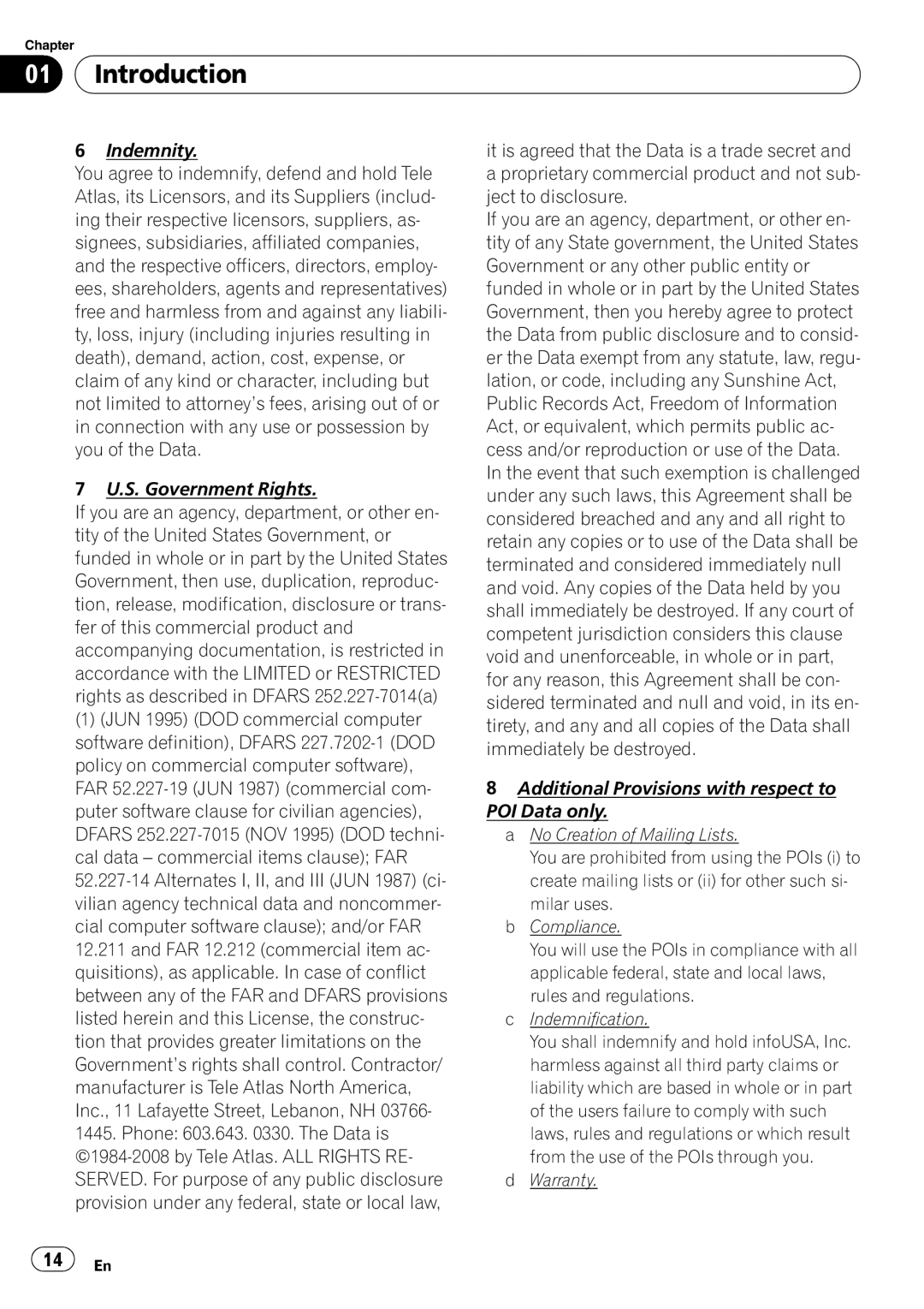 Pioneer AVIC-N5 operation manual Warranty 