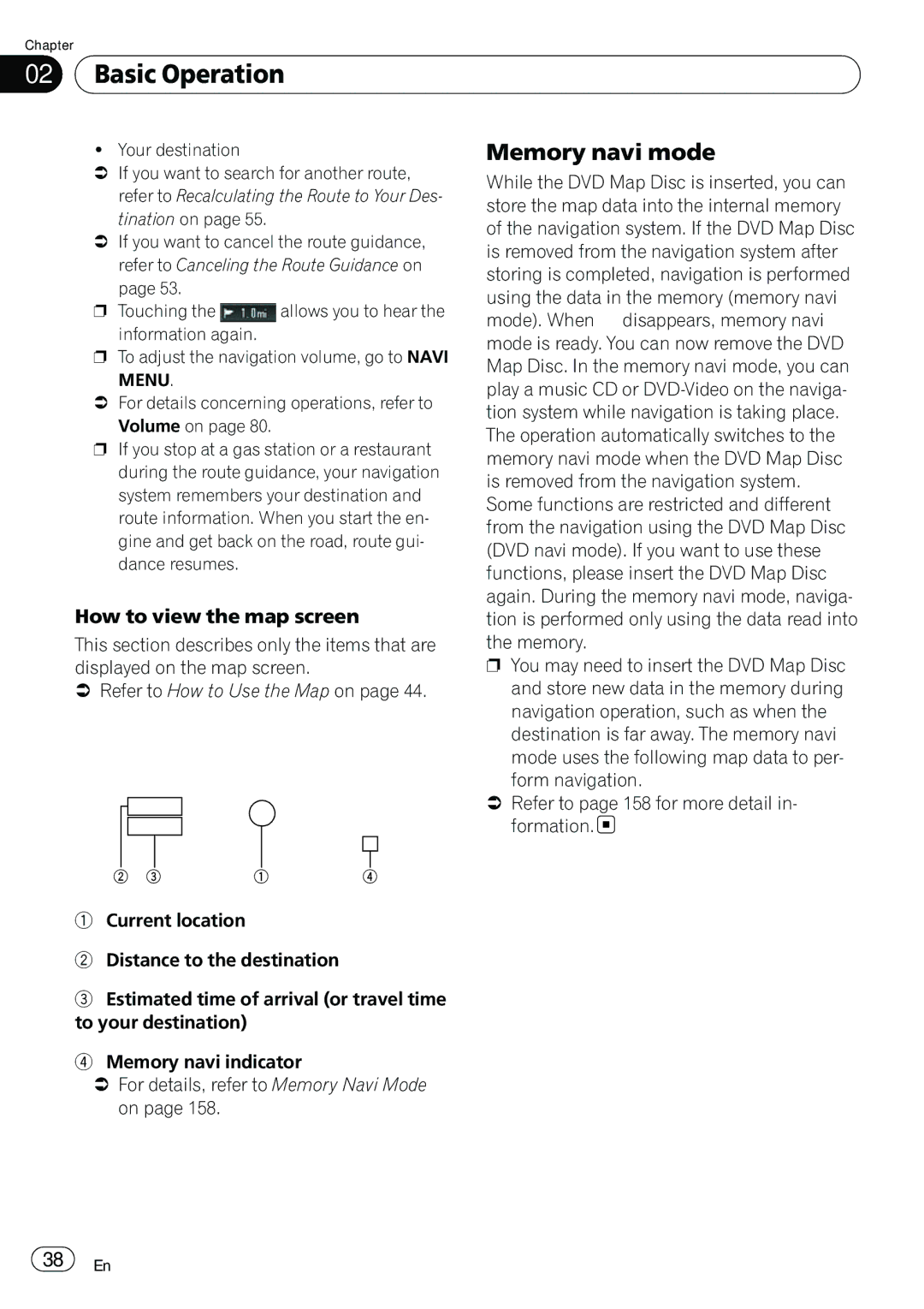 Pioneer AVIC-N5 operation manual Memory navi mode, How to view the map screen, Menu 