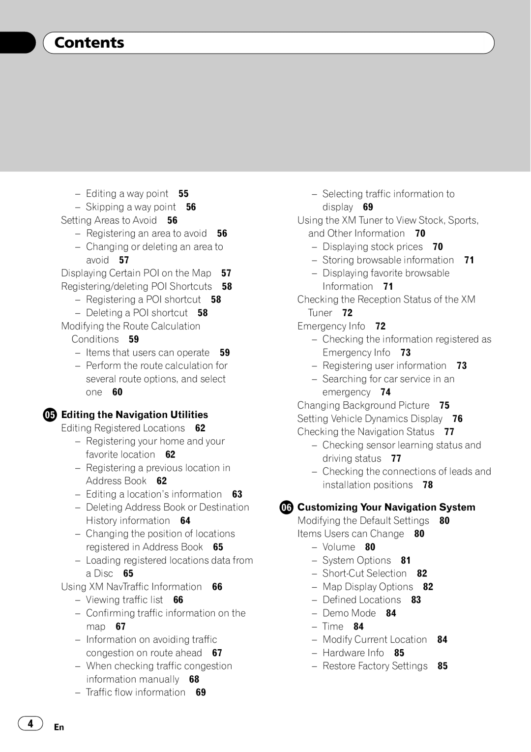 Pioneer AVIC-N5 operation manual Editing a way point, Display Setting Areas to Avoid 