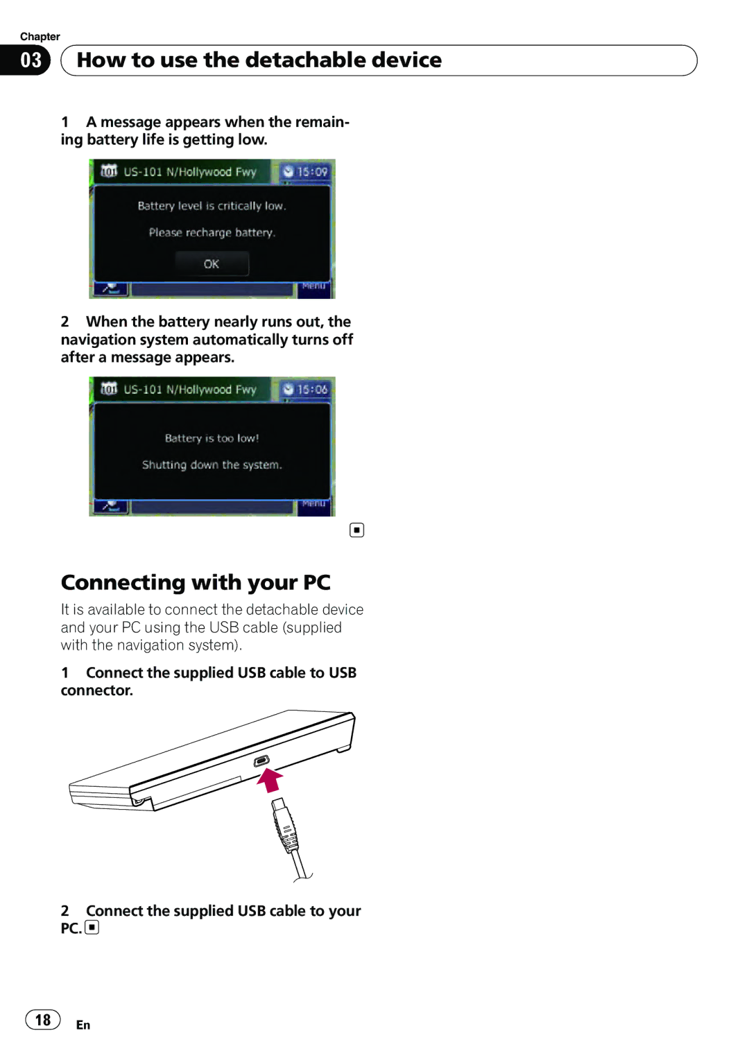 Pioneer AVIC-U310BT operation manual Connecting with your PC 