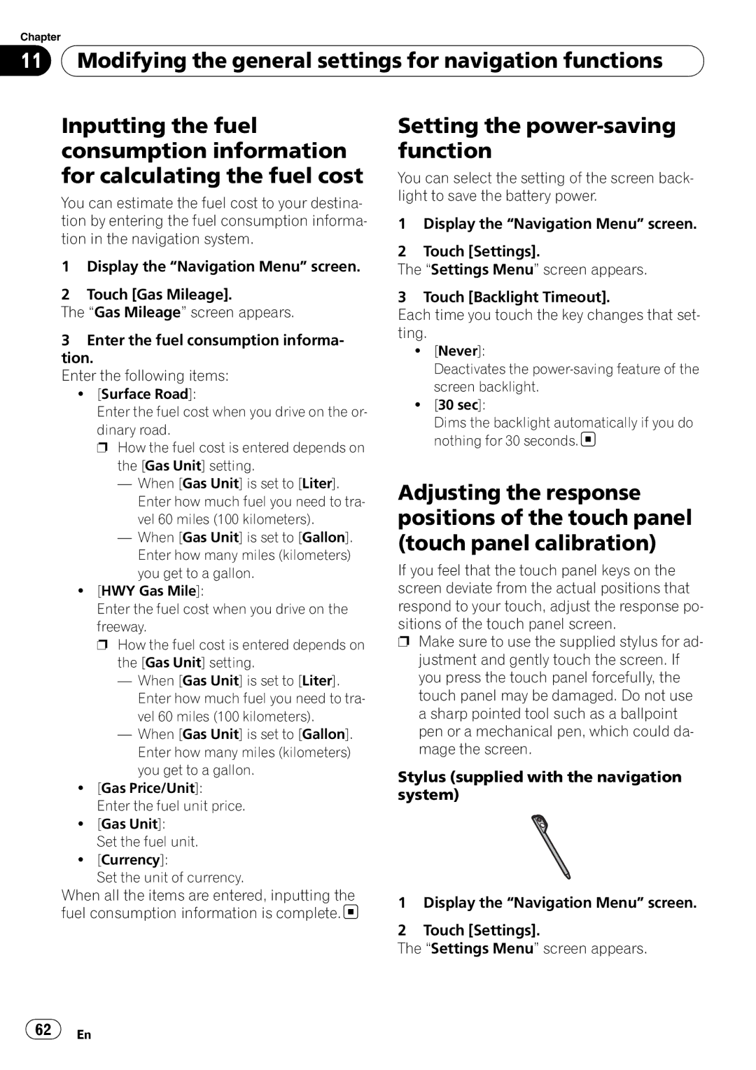 Pioneer AVIC-U310BT operation manual Setting the power-saving function 