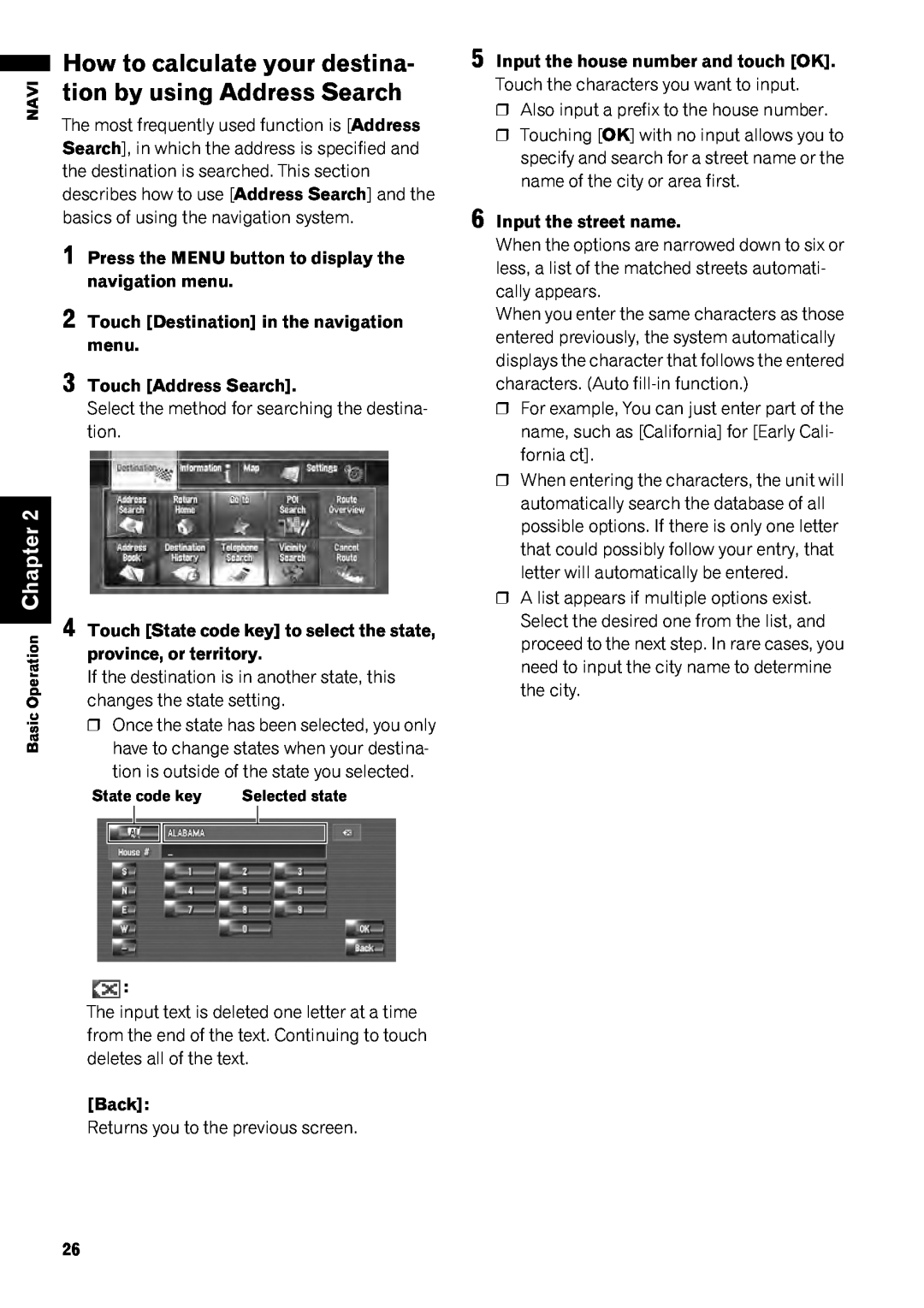 Pioneer AVIC-Z1 operation manual How to calculate your destina, tion by using Address Search, Chapter 