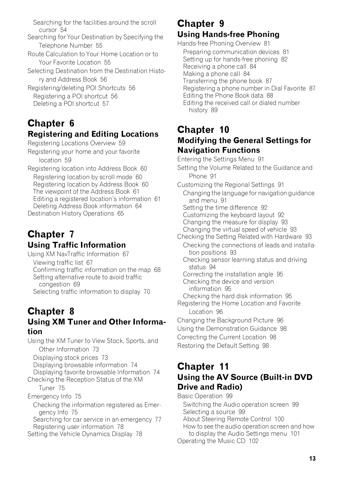 Pioneer AVIC-Z1 operation manual Using XM Tuner and Other Informa- tion, Operating the Music CD 