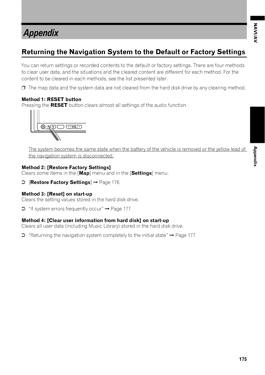 Pioneer AVIC-Z1 operation manual Appendix, 175 