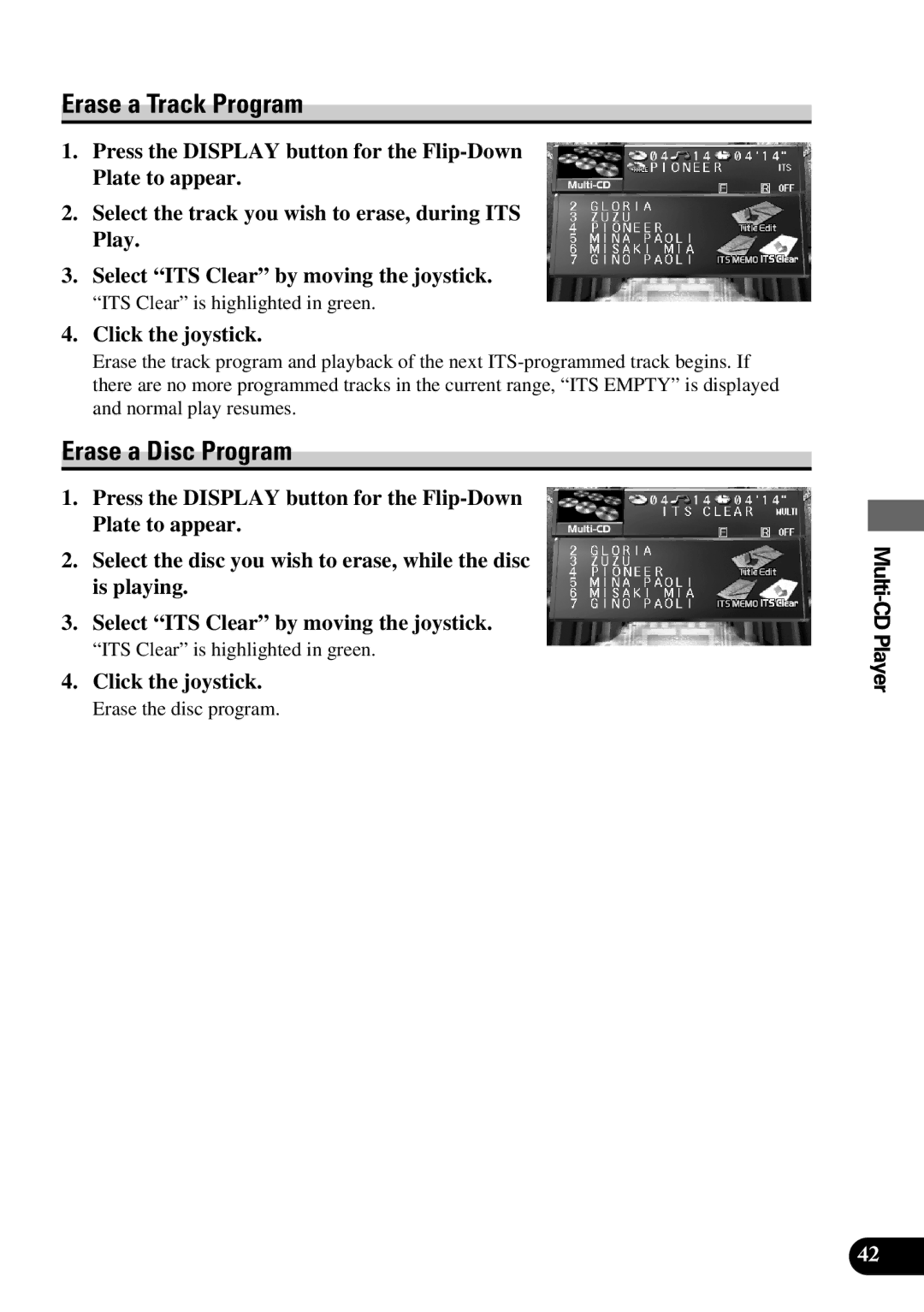 Pioneer AVM-P9000 owner manual Erase a Track Program, Erase a Disc Program 