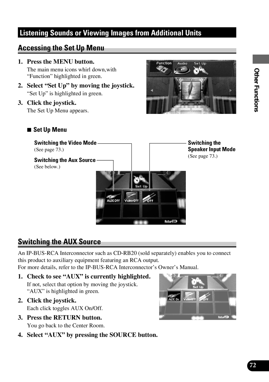 Pioneer AVM-P9000 owner manual Listening Sounds or Viewing Images from Additional Units, Accessing the Set Up Menu 