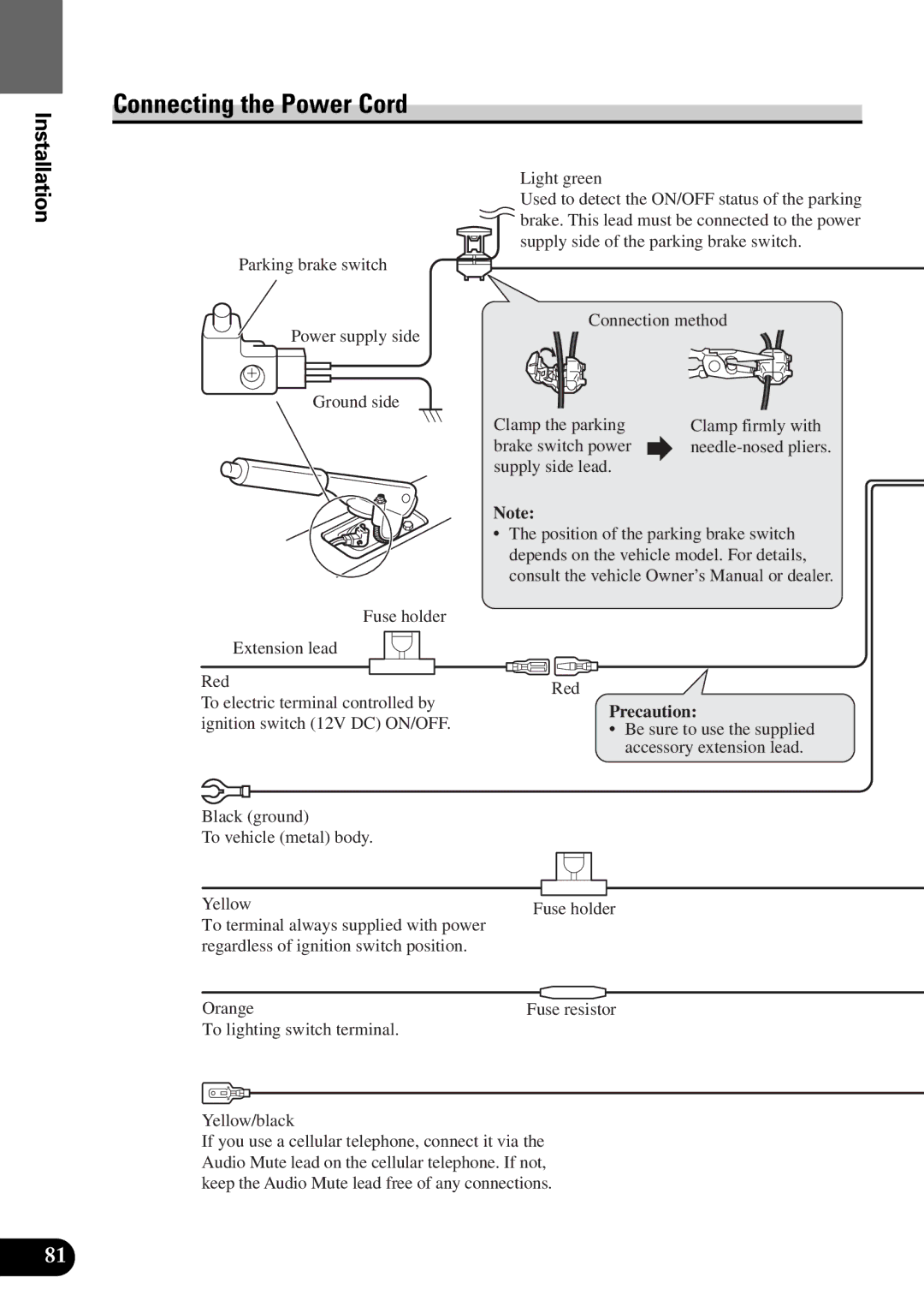 Pioneer AVM-P9000 owner manual Connecting the Power Cord, Light green 