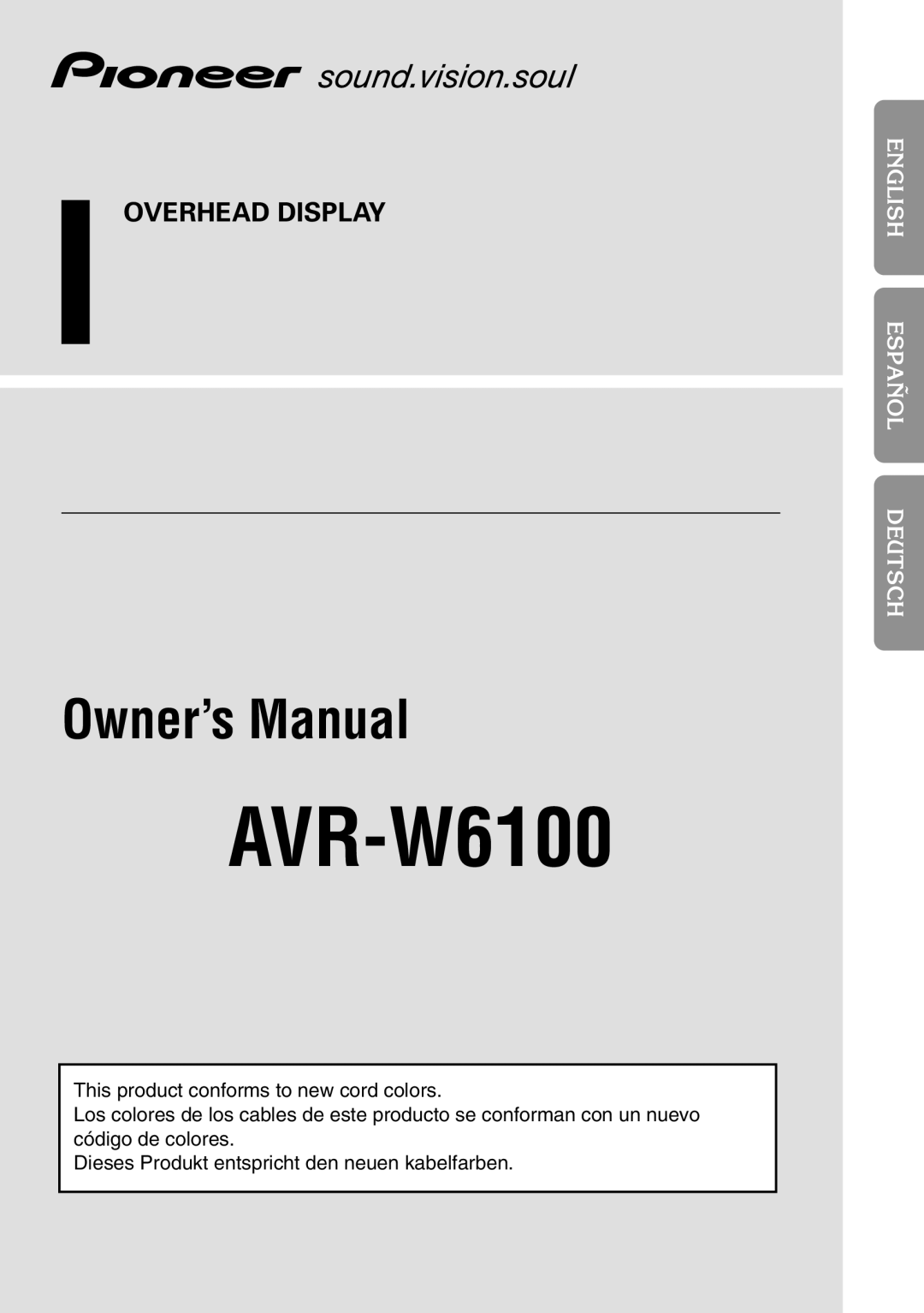 Pioneer AVR-W6100 owner manual 