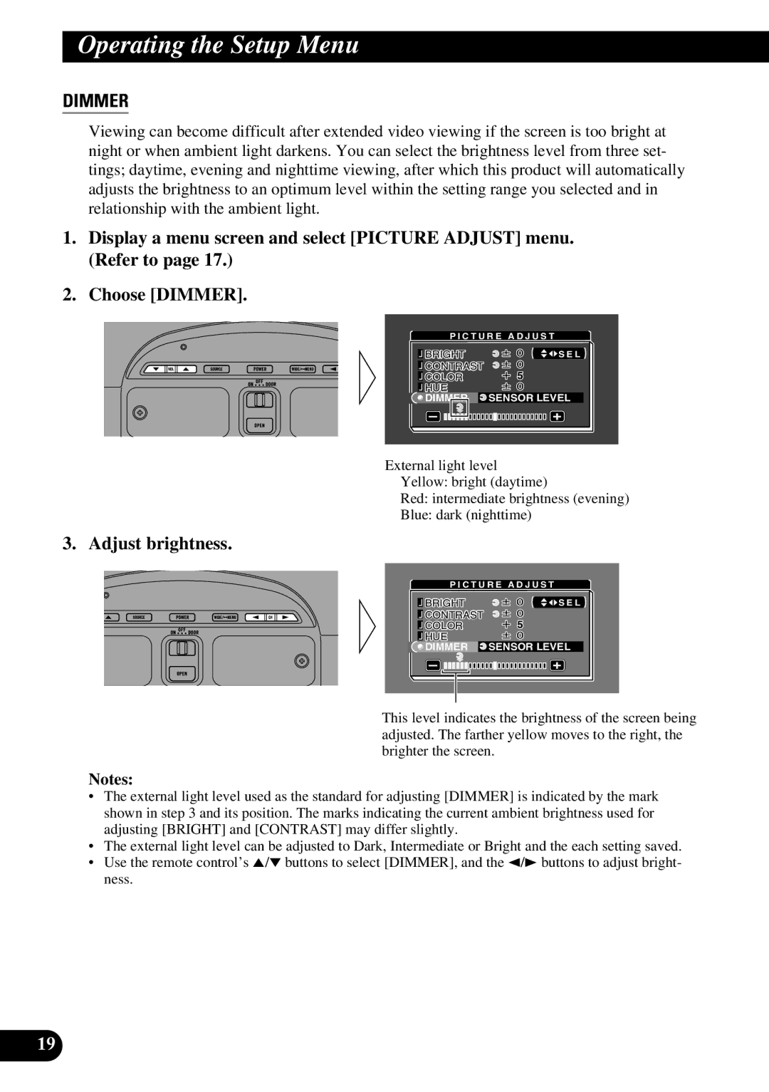 Pioneer AVR-W6100 owner manual Dimmer, Adjust brightness 