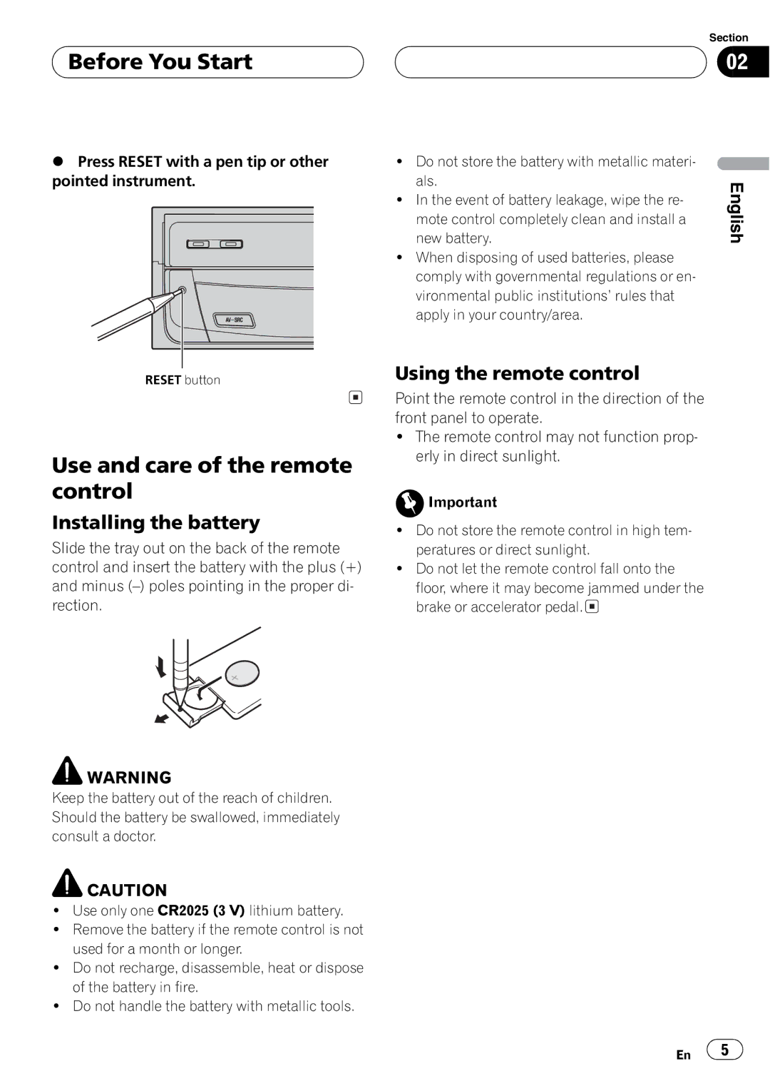 Pioneer AVX-7650 operation manual 