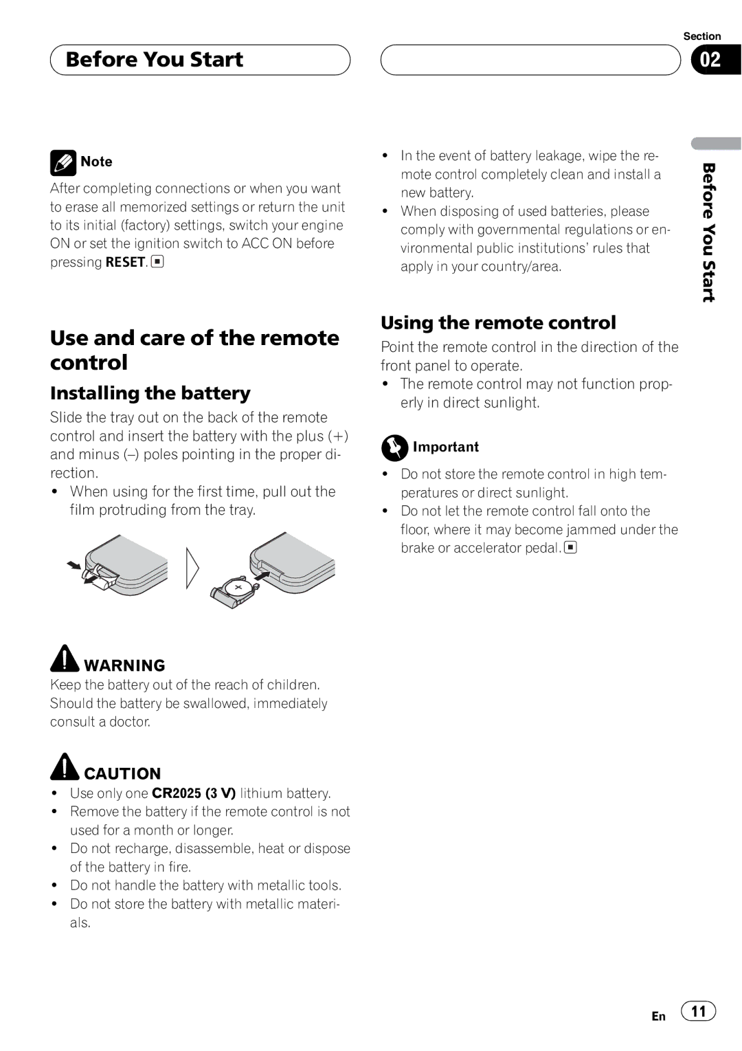 Pioneer AVX-P7650DVD operation manual 