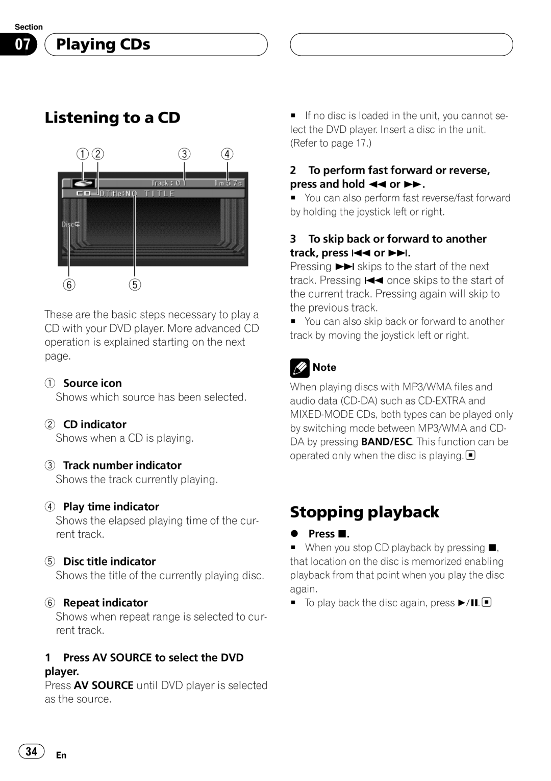 Pioneer AVX-P7650DVD operation manual 