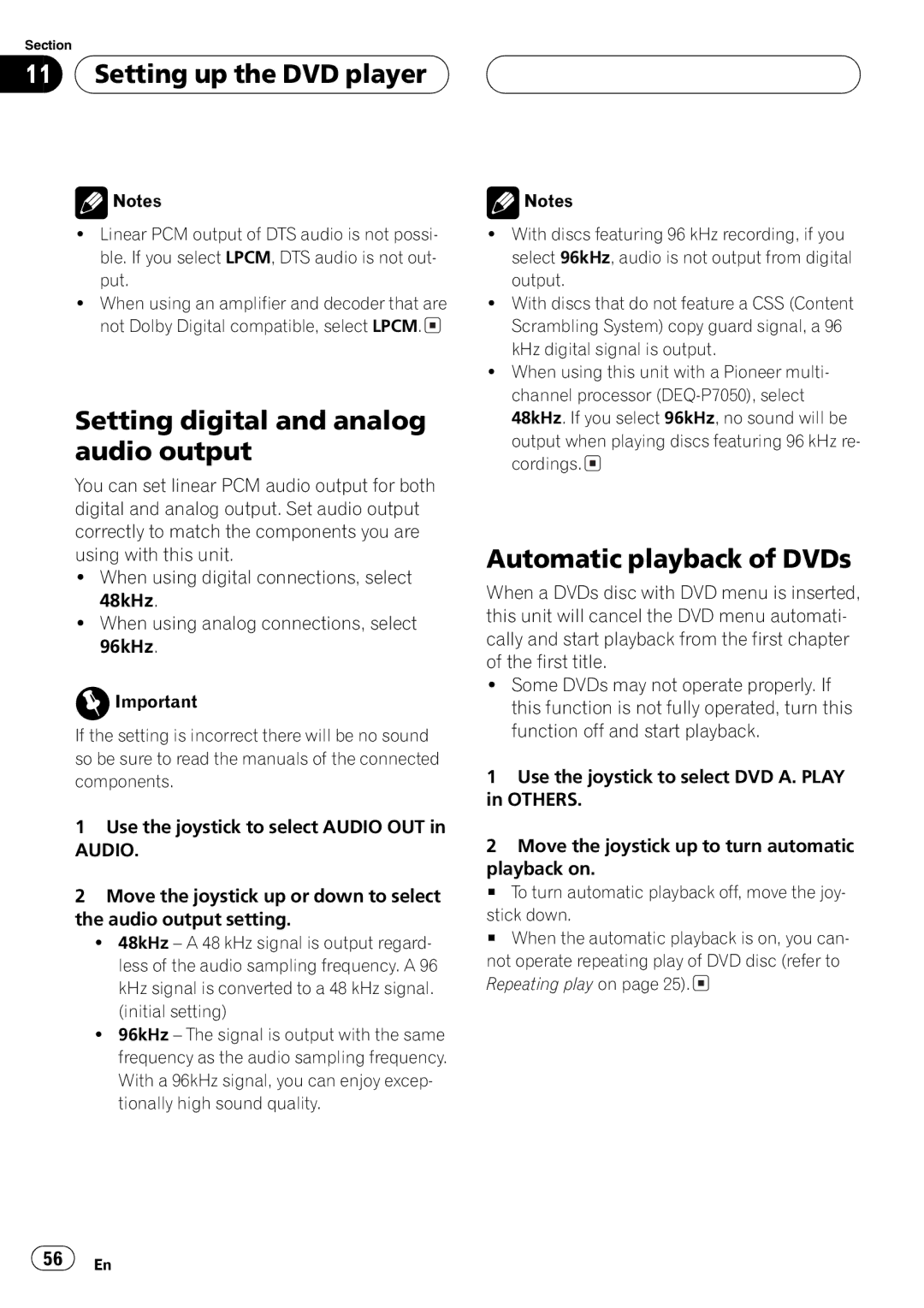 Pioneer AVX-P7650DVD operation manual 