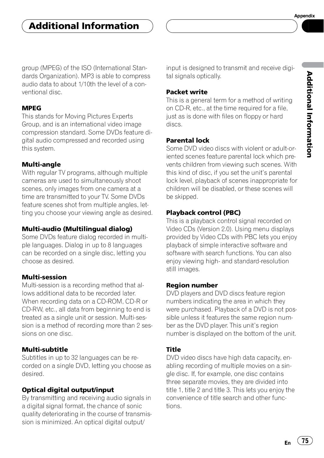 Pioneer AVX-P7650DVD operation manual 