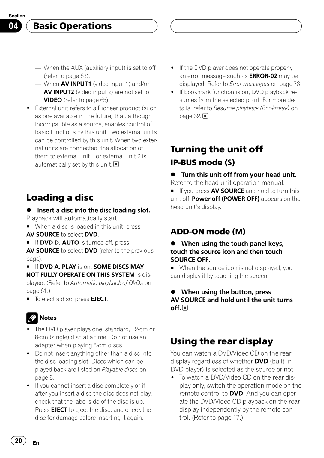 Pioneer AVX-P8DVD operation manual 