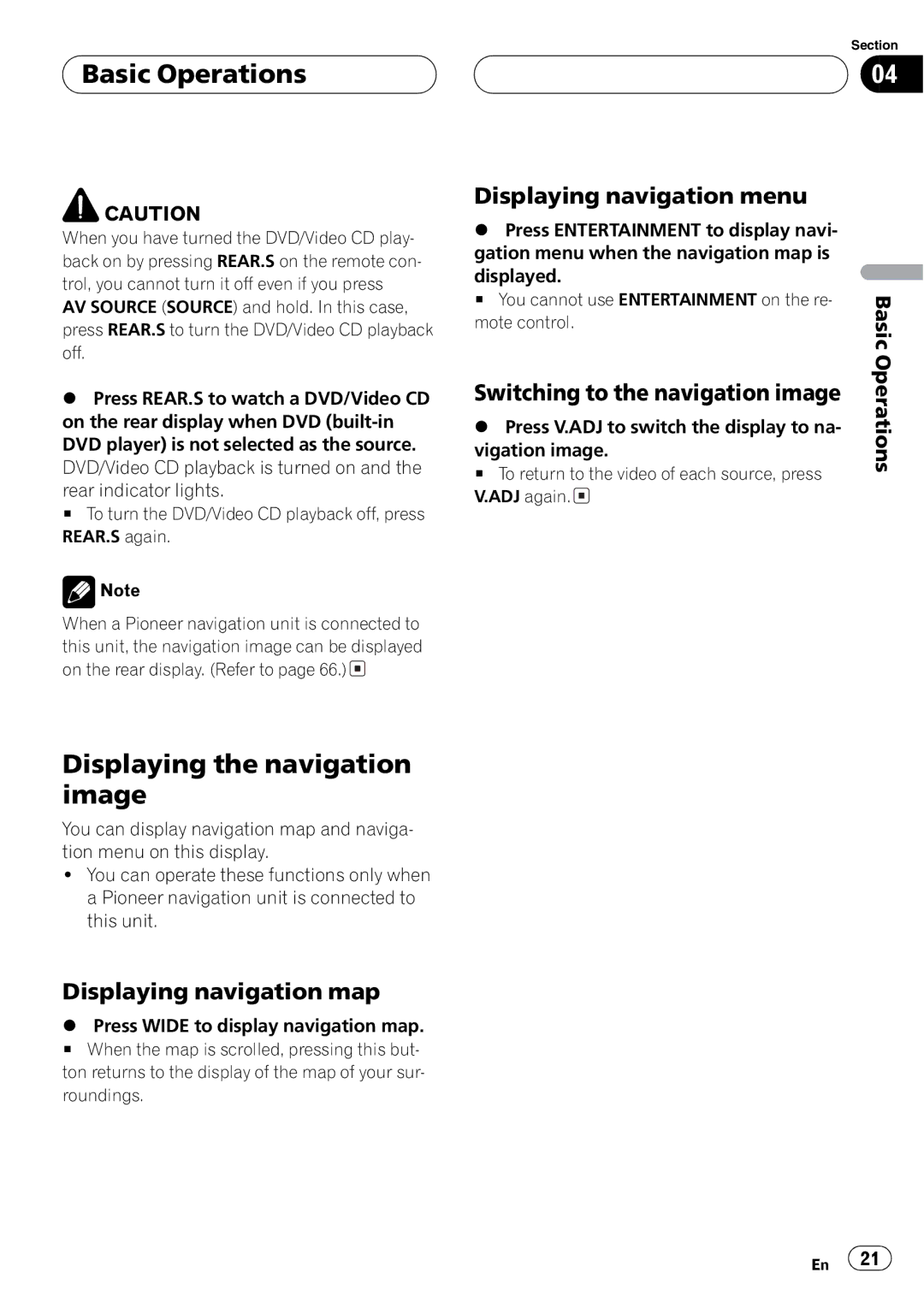 Pioneer AVX-P8DVD operation manual 