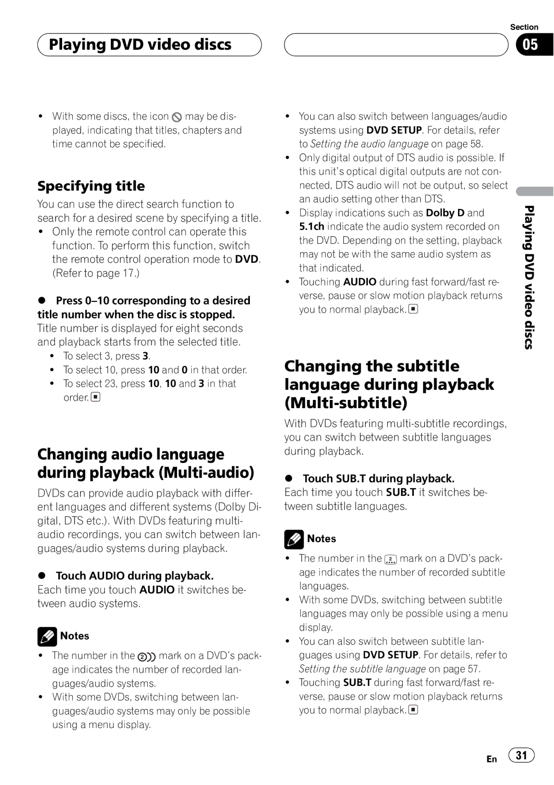 Pioneer AVX-P8DVD operation manual 