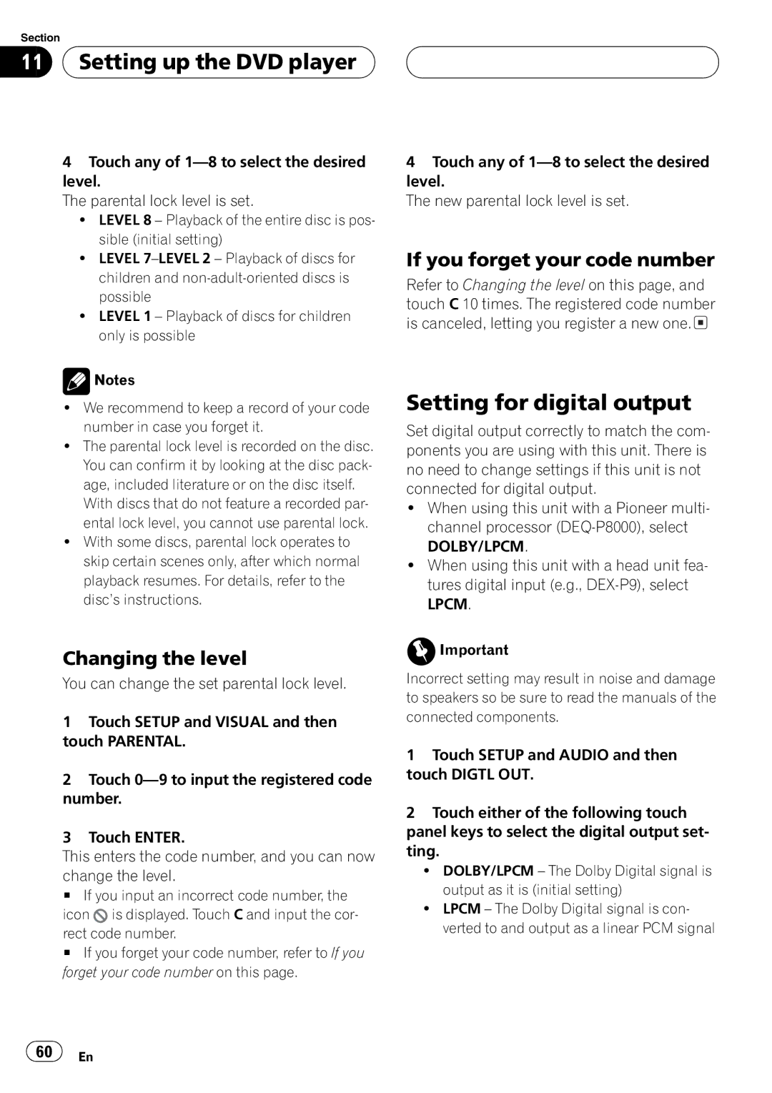 Pioneer AVX-P8DVD operation manual 