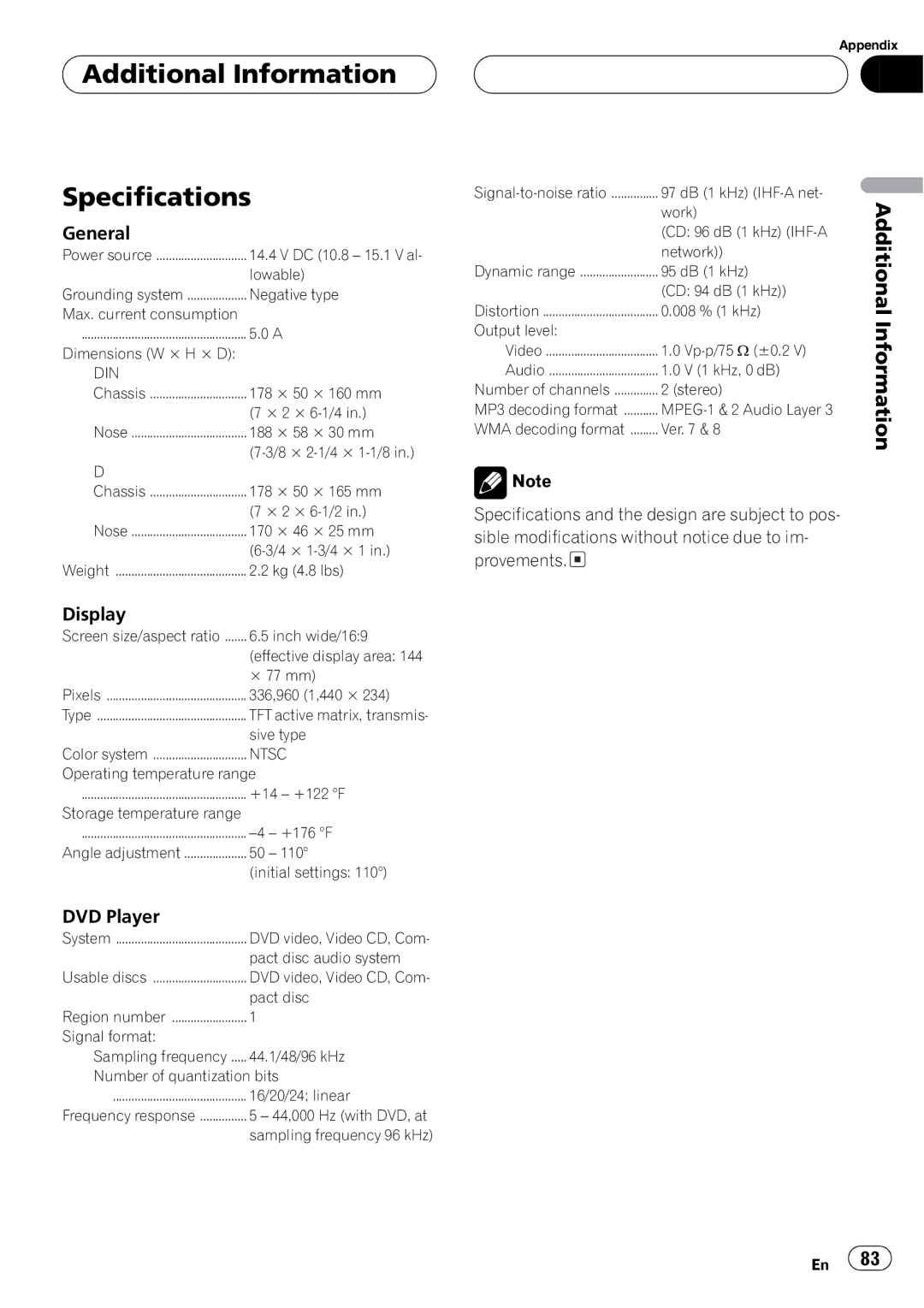 Pioneer AVX-P8DVD operation manual 