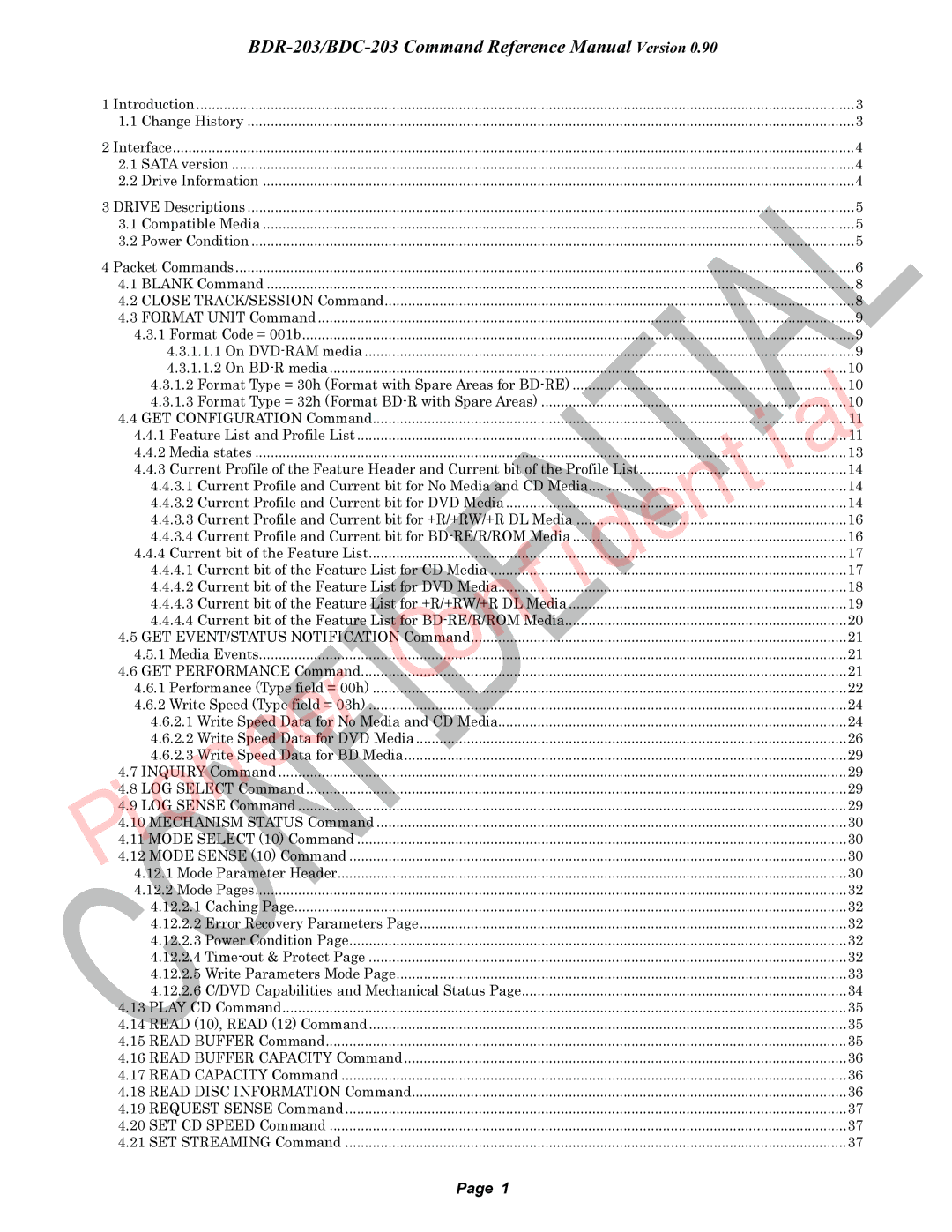 Pioneer manual BDR-203/BDC-203 Command Reference Manual Version 