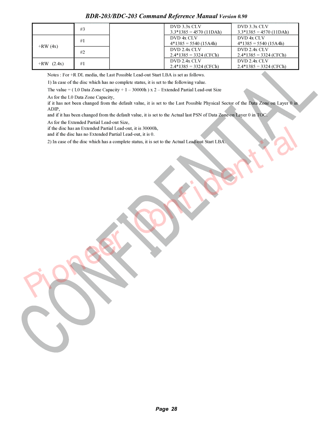 Pioneer manual BDR-203/BDC-203 Command Reference Manual Version 