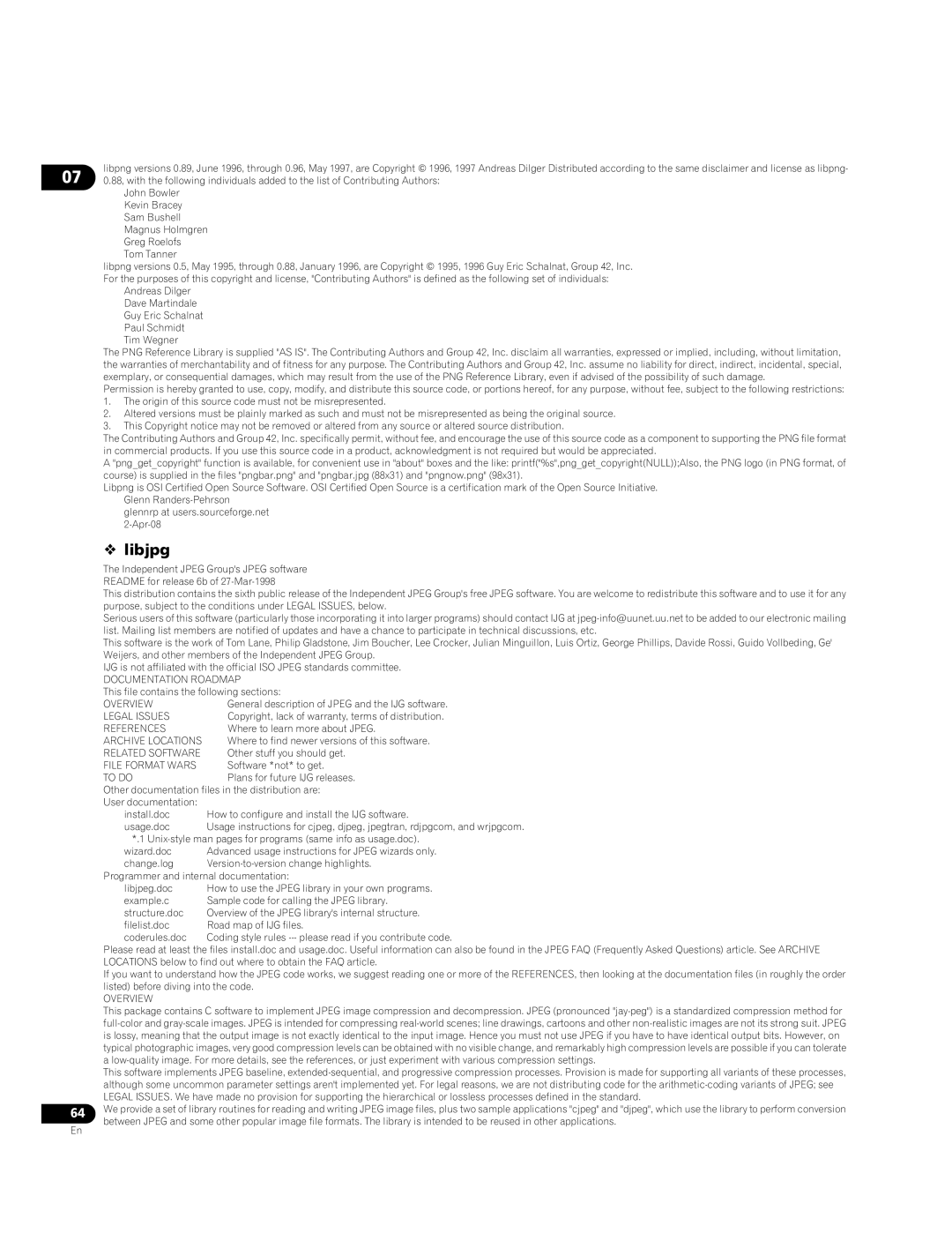 Pioneer BDP-51FD operating instructions  libjpg, References 