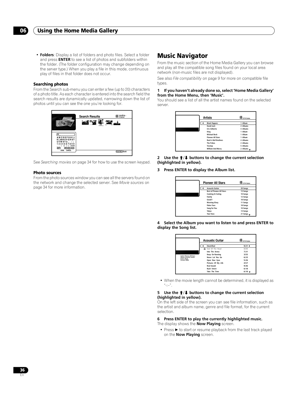 Pioneer BDP-94HD operating instructions Searching photos, Photo sources 