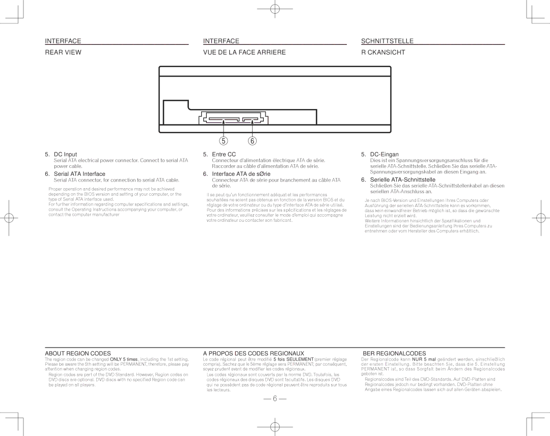 Pioneer BDR-207DBK operating instructions About Region Codes, Propos DES Codes Regionaux, Über Regionalcodes 