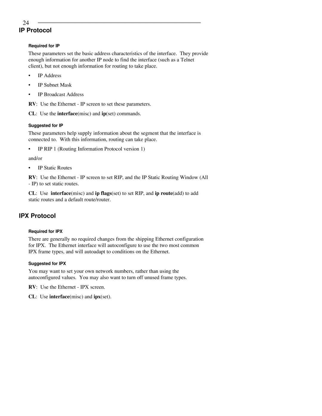 Pioneer BR-SIT01, BR-SXT01 manual IP Protocol, IPX Protocol 