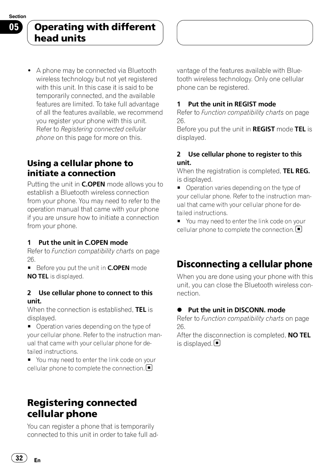 Pioneer CD-BTB100 owner manual Using a cellular phone to initiate a connection, Tailed instructions 