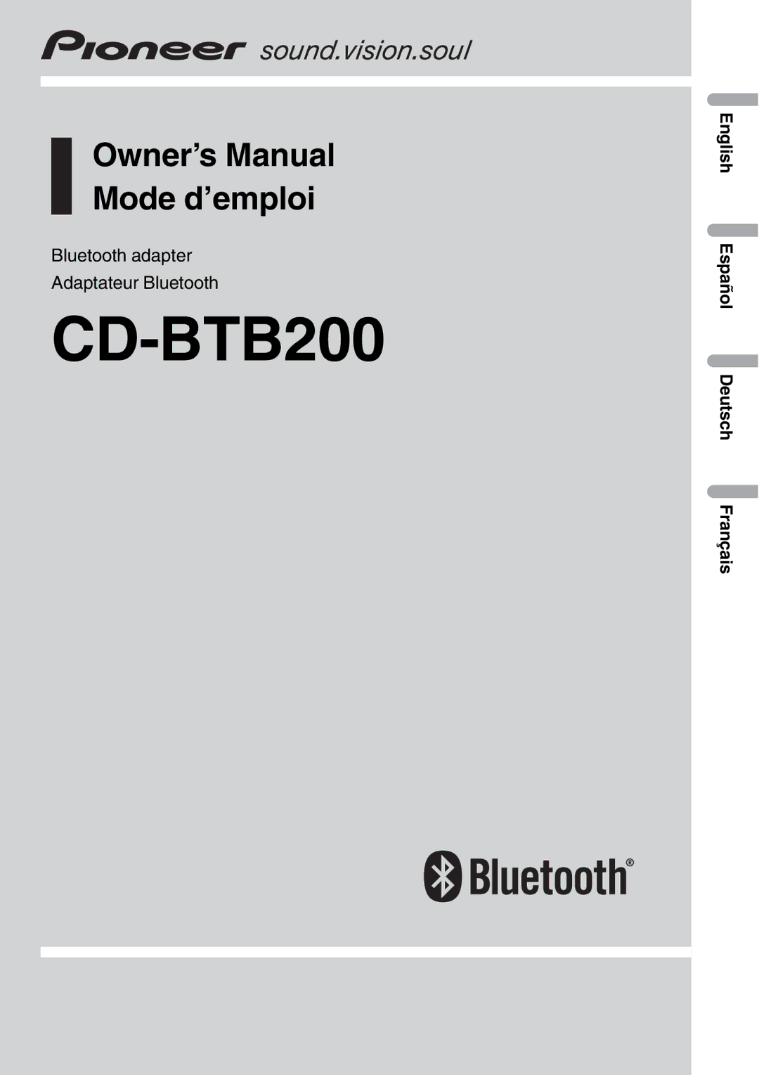 Pioneer owner manual CD-BTB200 