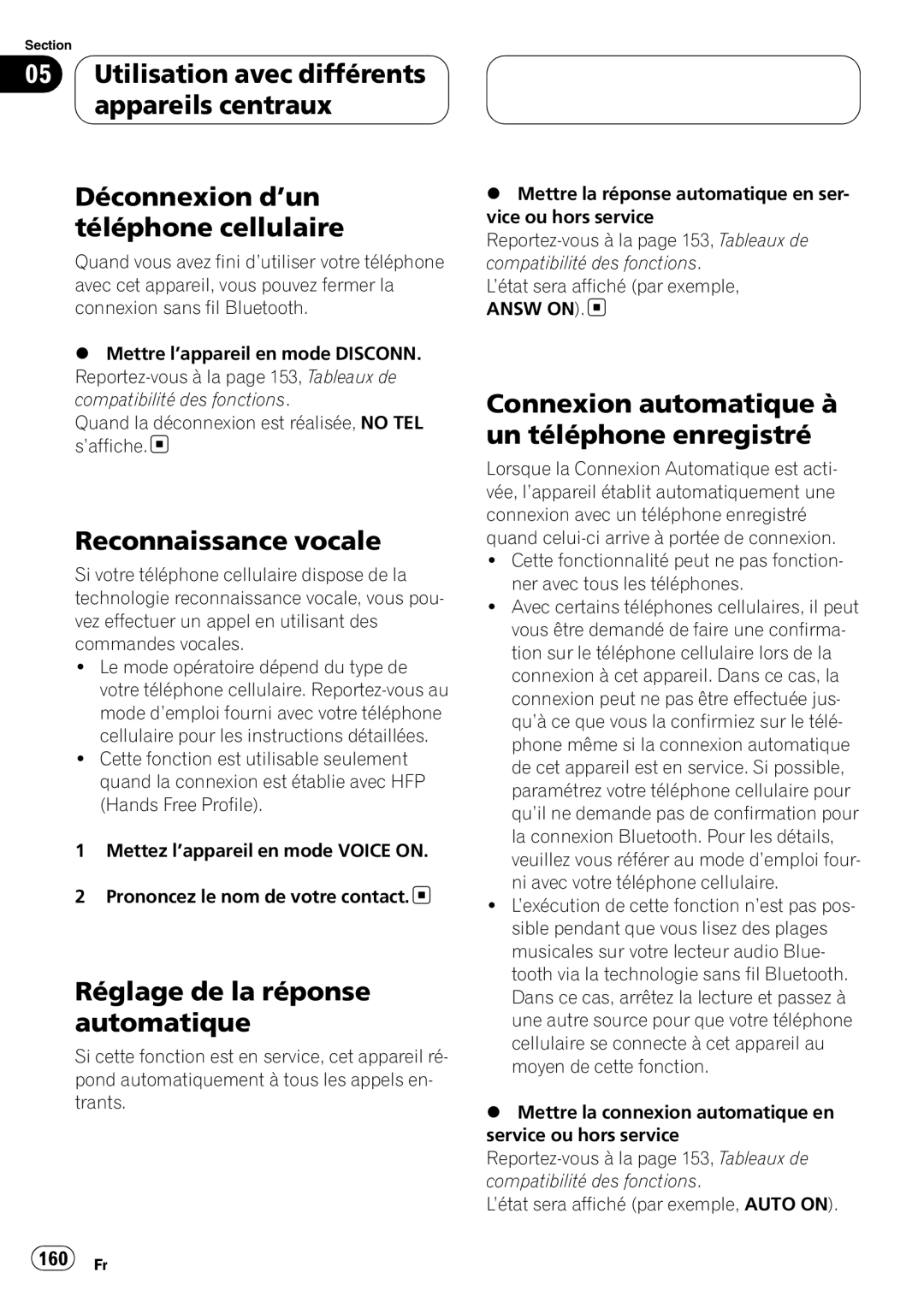 Pioneer CD-BTB20 owner manual Reconnaissance vocale, Connexion automatique à un téléphone enregistré 