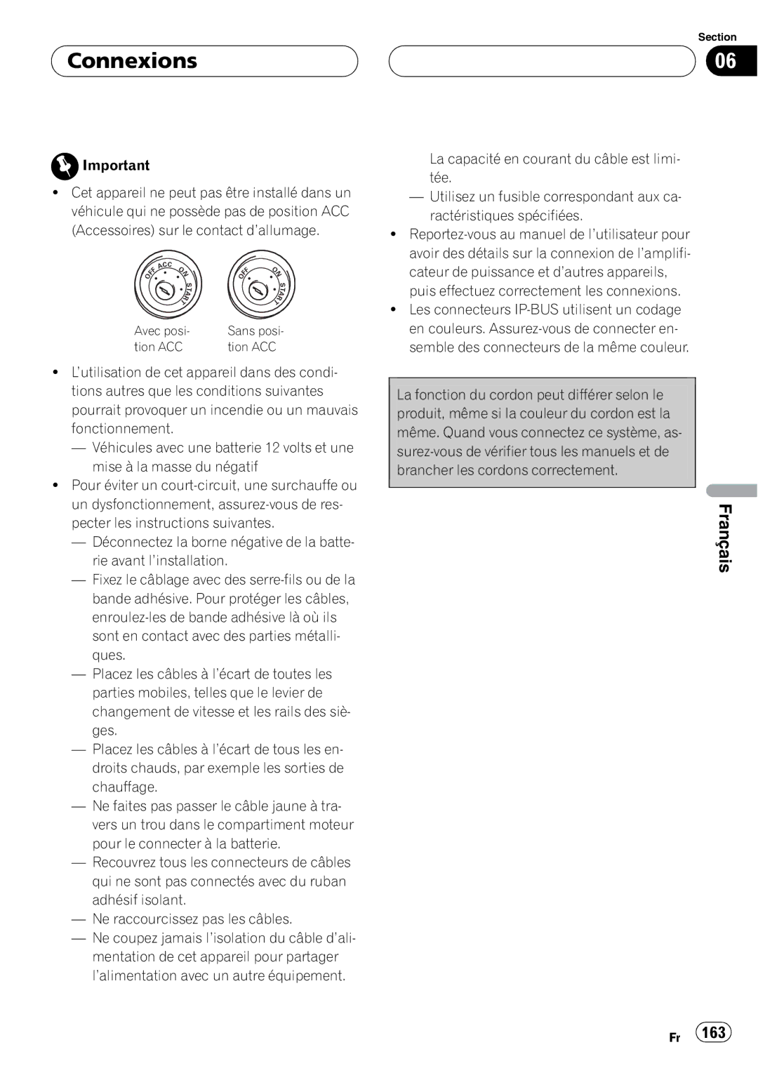 Pioneer CD-BTB20 owner manual Connexions, ’alimentation avec un autre équipement 