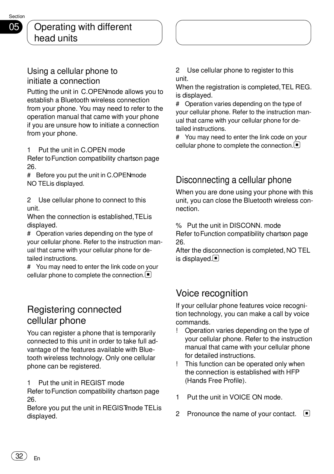 Pioneer CD-BTB20 owner manual Voice recognition, Tailed instructions 