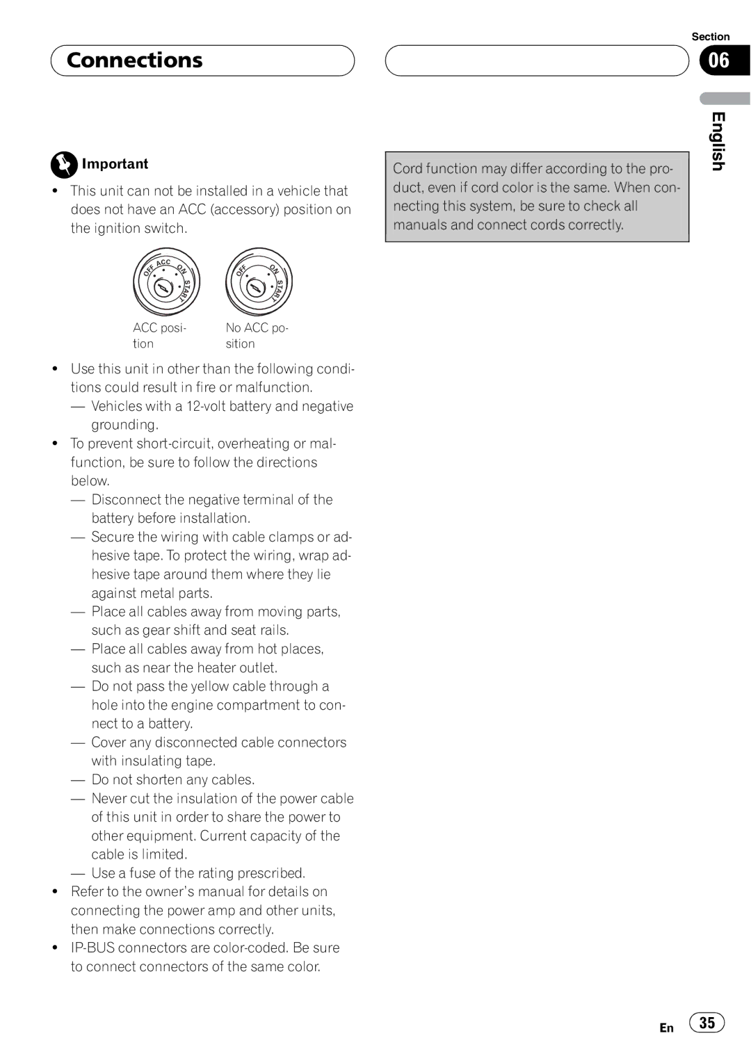 Pioneer CD-BTB20 owner manual Connections 