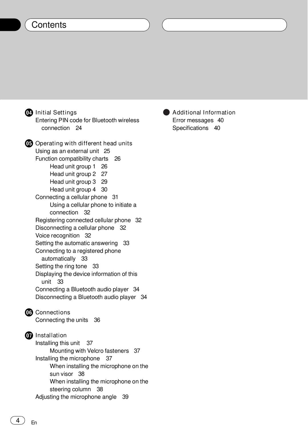 Pioneer CD-BTB20 owner manual Error messages 